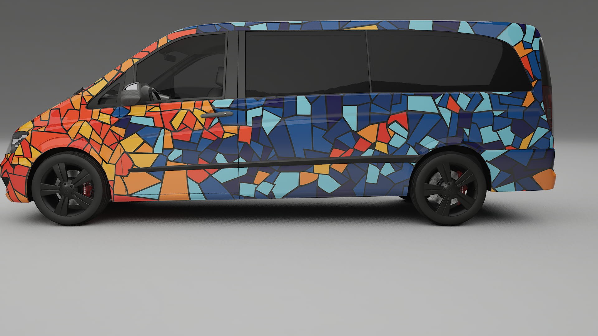 Mercedes Viano Extralong W439 Facelift LCI BARCELONA – Ontworpen Wrap PPF Kit van Printbaar Polyurethaanfolie 2