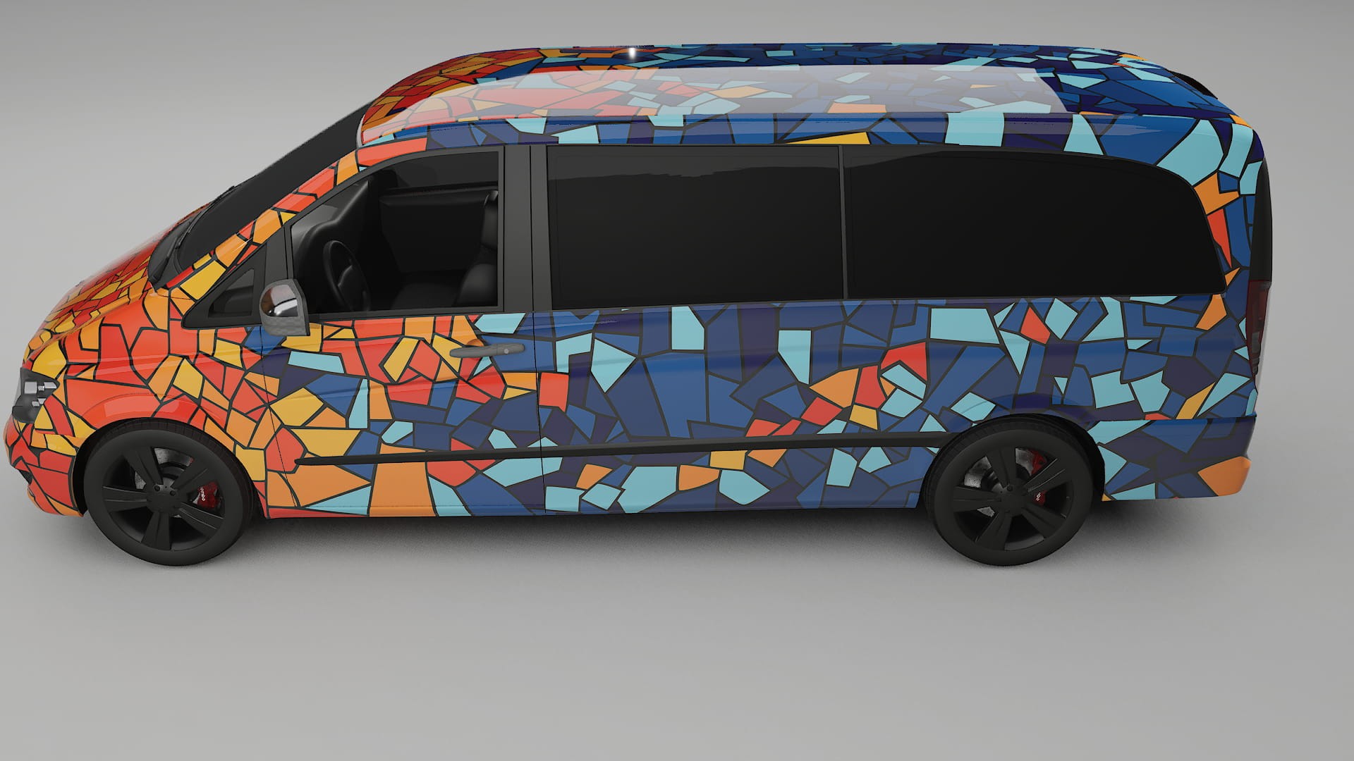 Mercedes Viano Extralong W439 Facelift LCI BARCELONA – Ontworpen Wrap PPF Kit van Printbaar Polyurethaanfolie