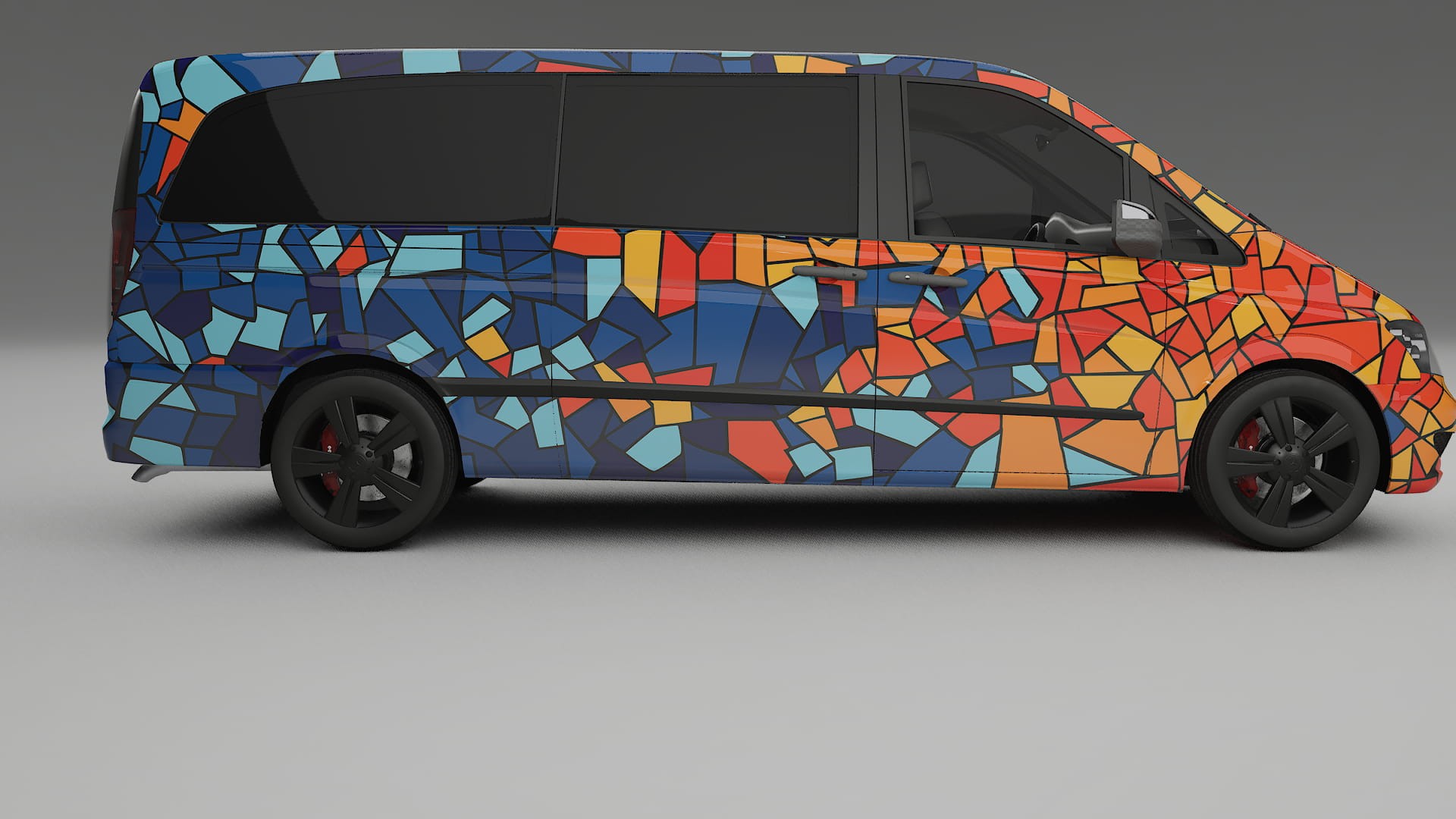 Mercedes Viano Extralong W439 Facelift LCI BARCELONA – Ontworpen Wrap PPF Kit van Printbaar Polyurethaanfolie