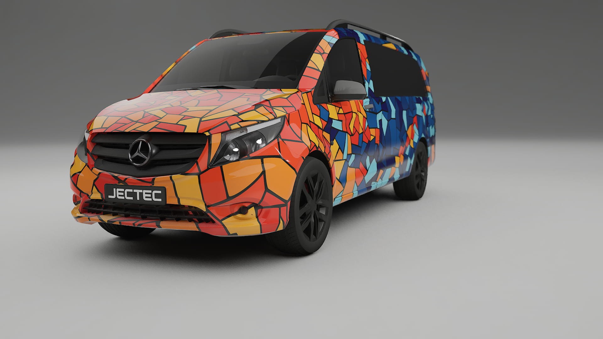 Mercedes Vito Short W447 prefacelift pre-LCI BARCELONA – Ontworpen Wrap PPF Kit van Printbaar Polyurethaanfolie