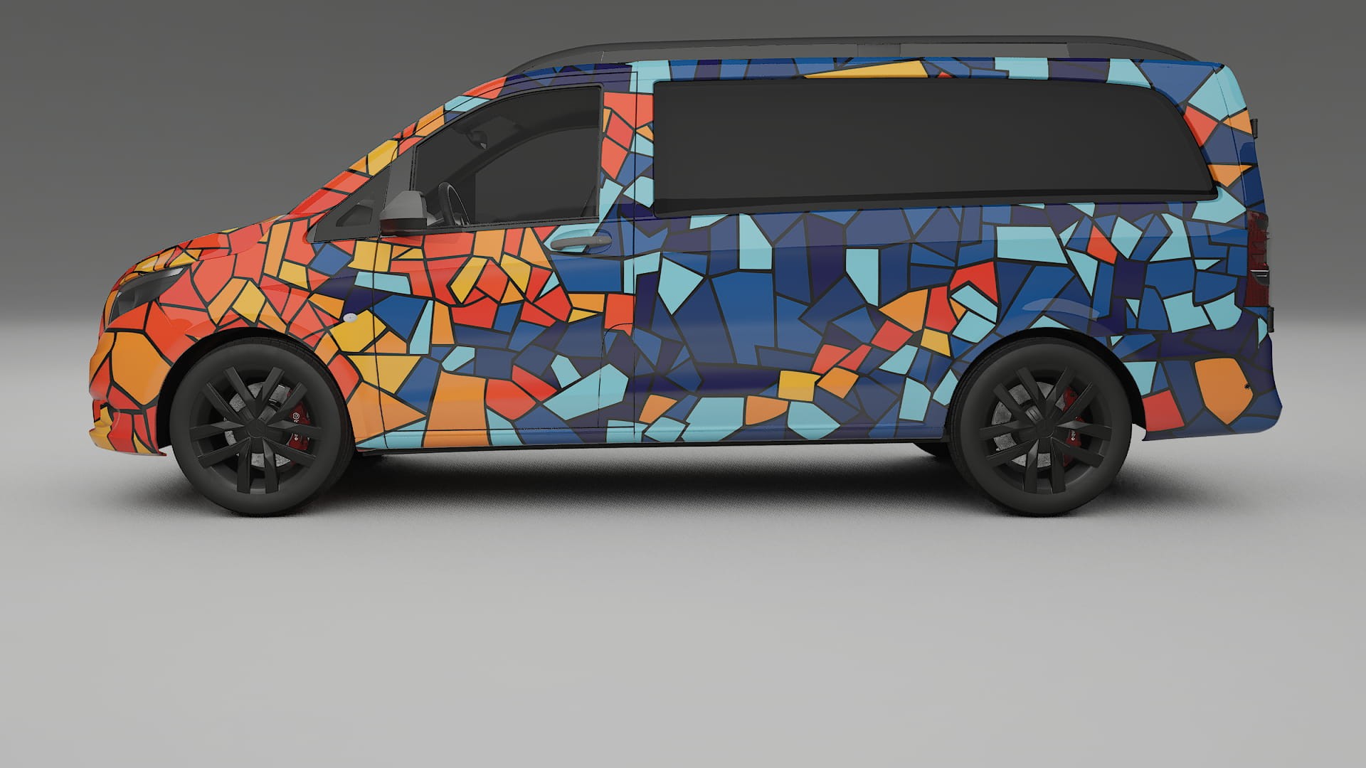 Mercedes Vito Short W447 prefacelift pre-LCI BARCELONA – Ontworpen Wrap PPF Kit van Printbaar Polyurethaanfolie