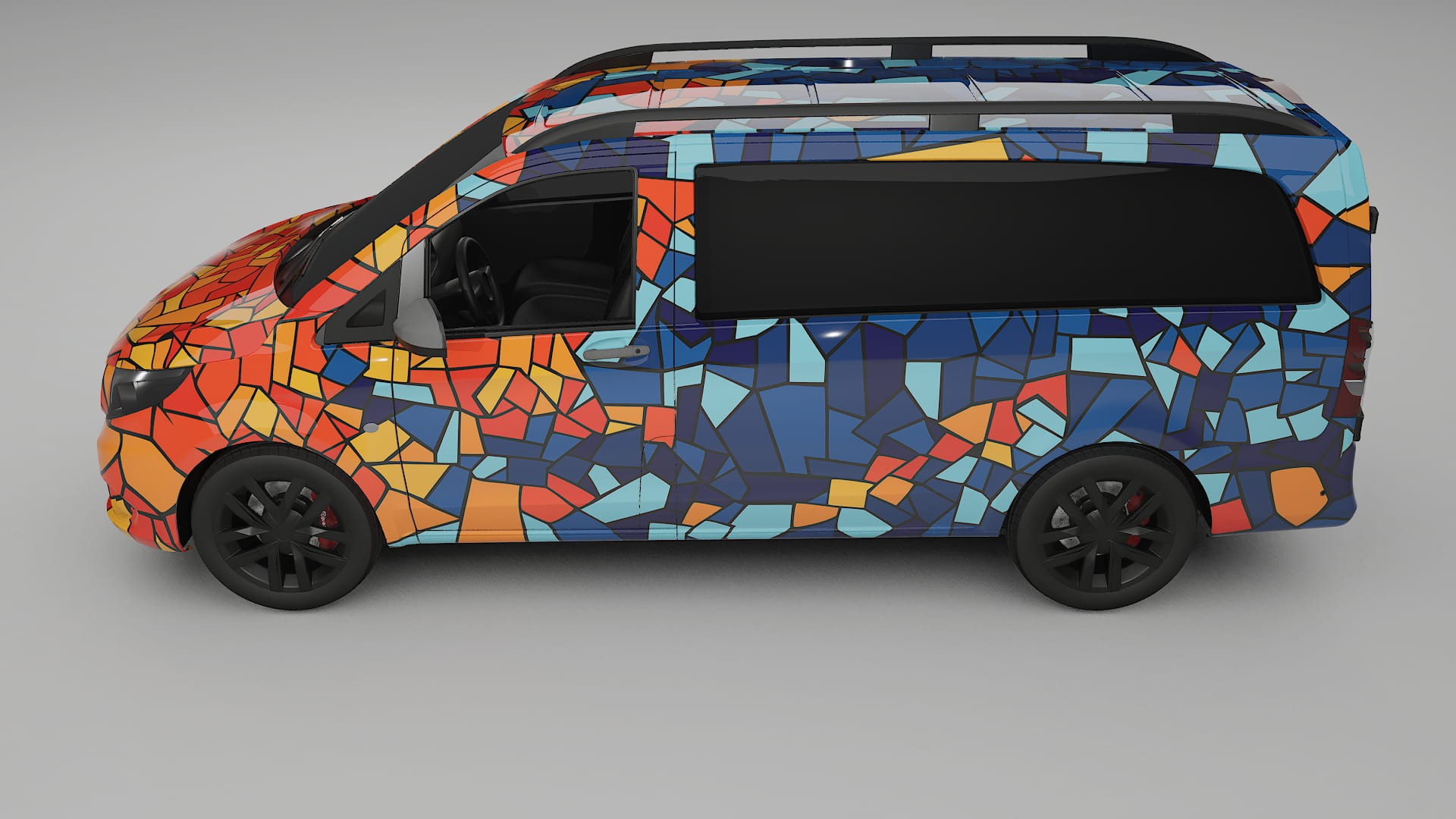 Mercedes Vito Short W447 prefacelift pre-LCI BARCELONA – Ontworpen Wrap PPF Kit van Printbaar Polyurethaanfolie