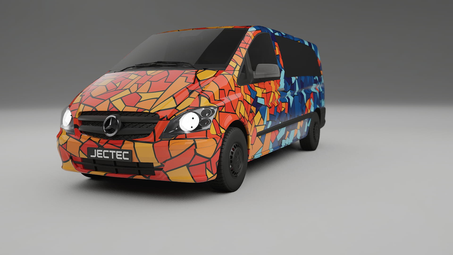 Mercedes Vito Short W639 facelift LCI BARCELONA – Ontworpen Wrap PPF Kit van Printbaar Polyurethaanfolie