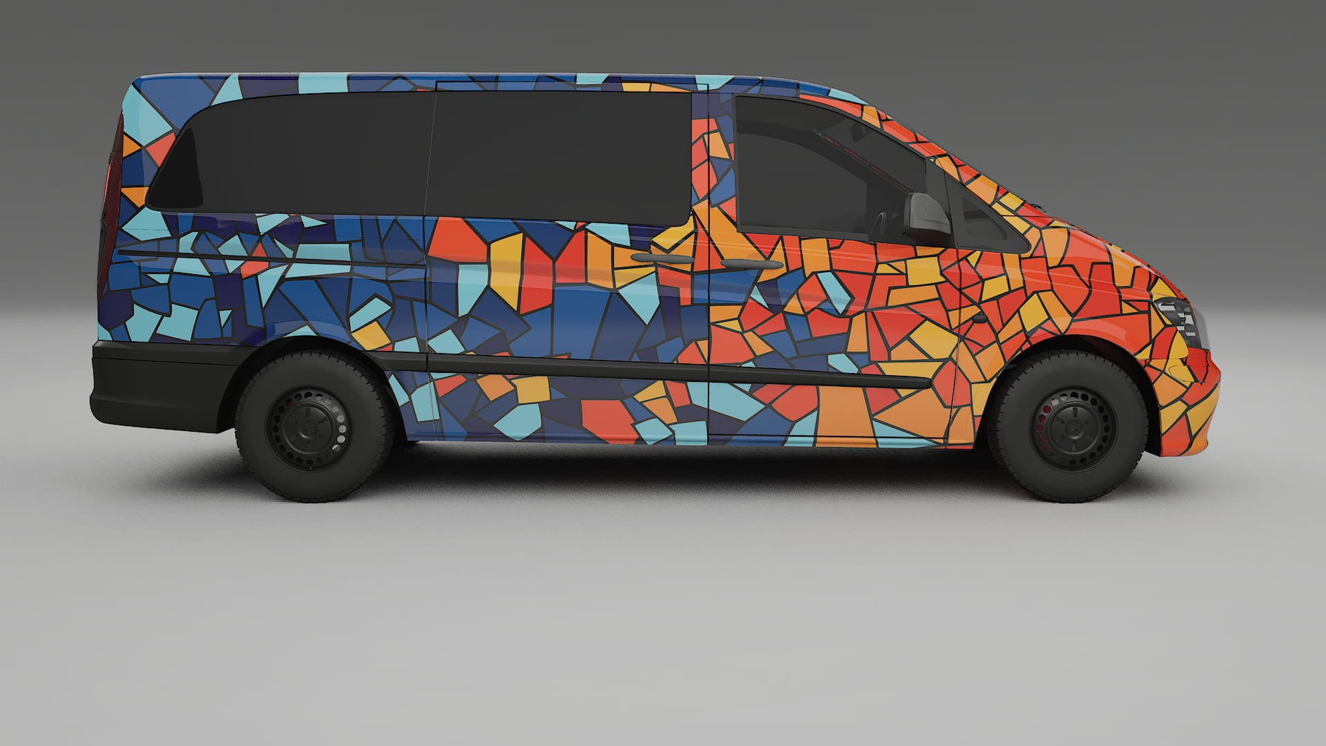 Mercedes Vito Short W639 facelift LCI BARCELONA – Ontworpen Wrap PPF Kit van Printbaar Polyurethaanfolie