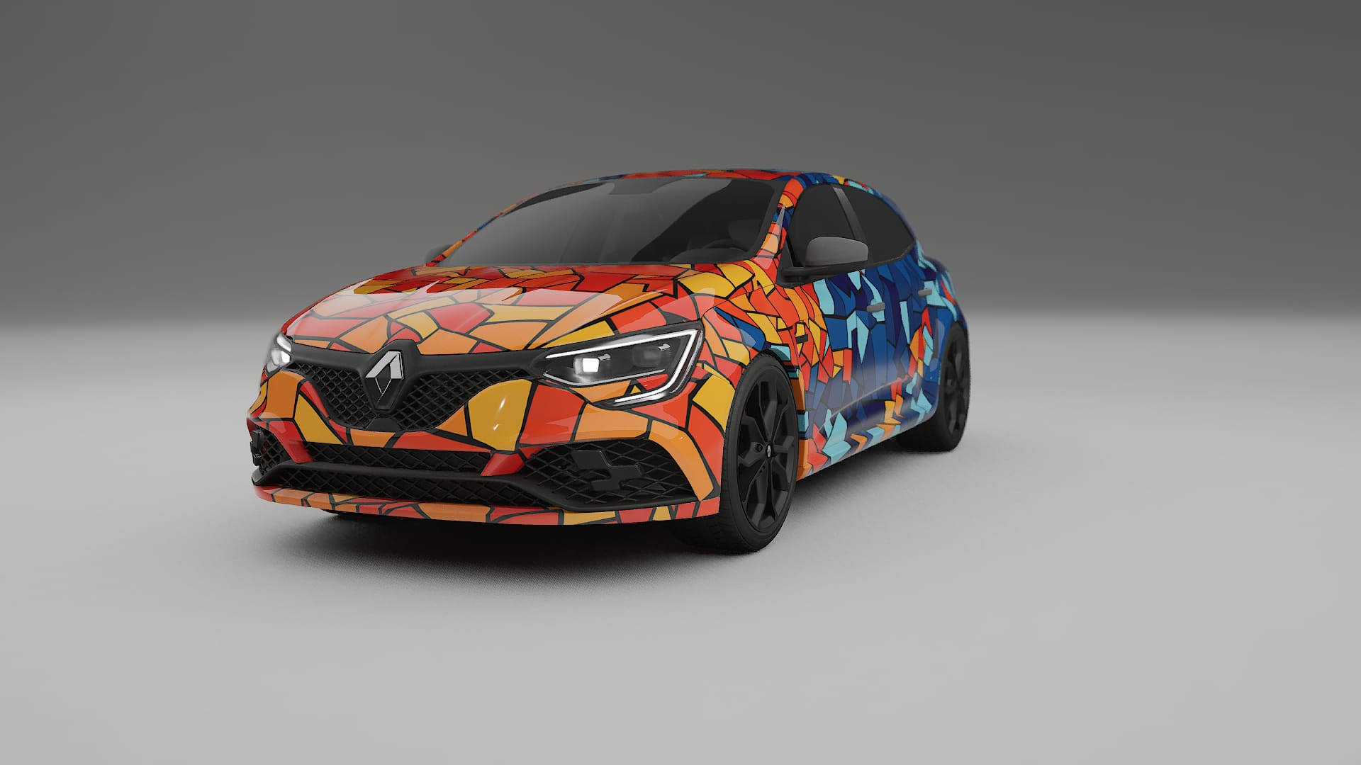 Renault Megane RS IV BARCELONA – Ontworpen Wrap PPF Kit van Printbaar Polyurethaanfolie
