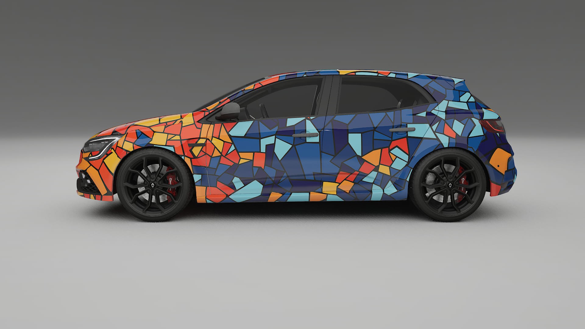 Renault Megane RS IV BARCELONA – Ontworpen Wrap PPF Kit van Printbaar Polyurethaanfolie