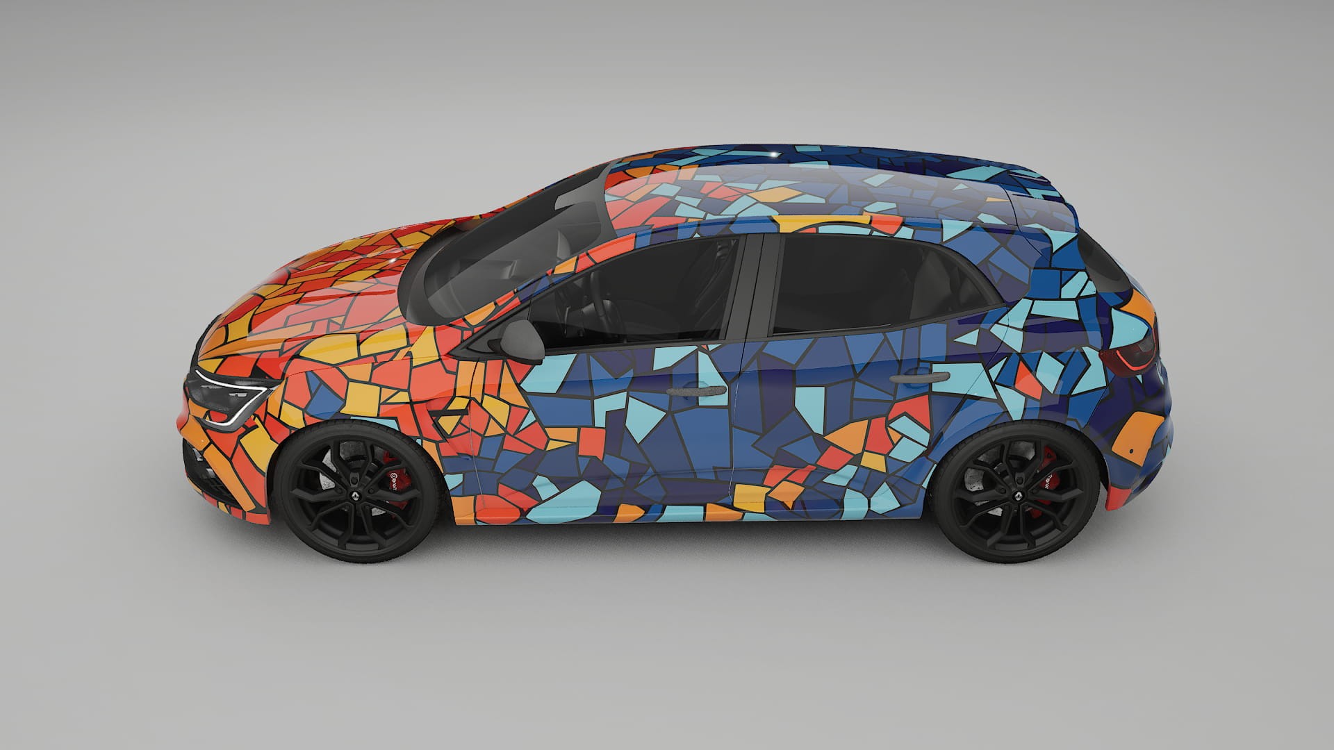 Renault Megane RS IV BARCELONA – Ontworpen Wrap PPF Kit van Printbaar Polyurethaanfolie