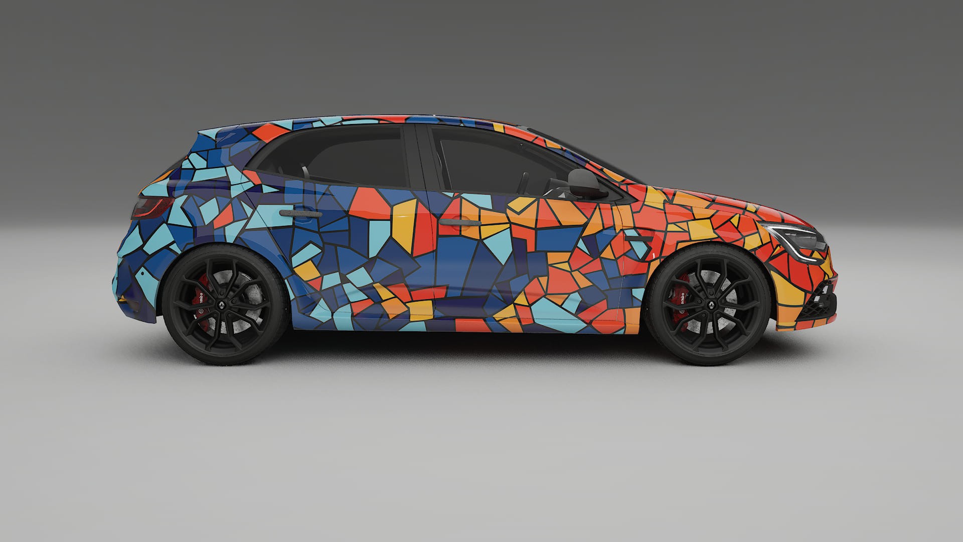 Renault Megane RS IV BARCELONA – Ontworpen Wrap PPF Kit van Printbaar Polyurethaanfolie