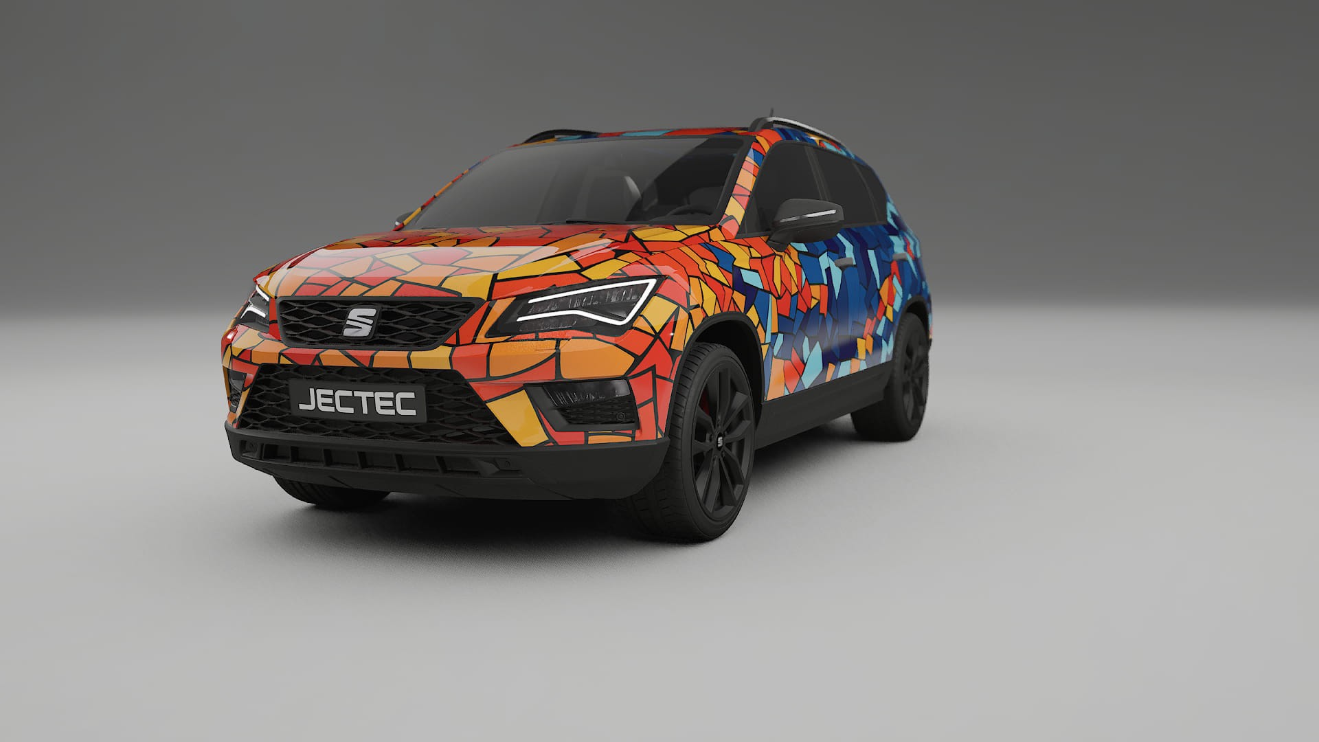 Seat Ateca KH7 BARCELONA – Ontworpen Wrap PPF Kit van Printbaar Polyurethaanfolie