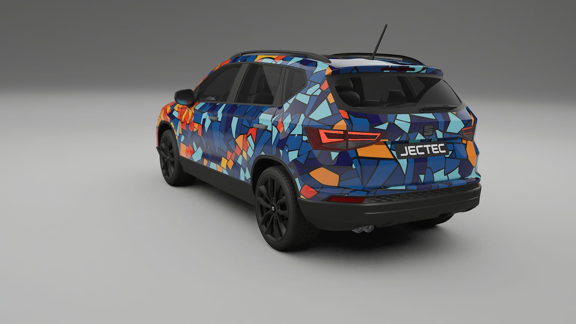 Seat Ateca KH7 BARCELONA – Ontworpen Wrap PPF Kit van Printbaar Polyurethaanfolie