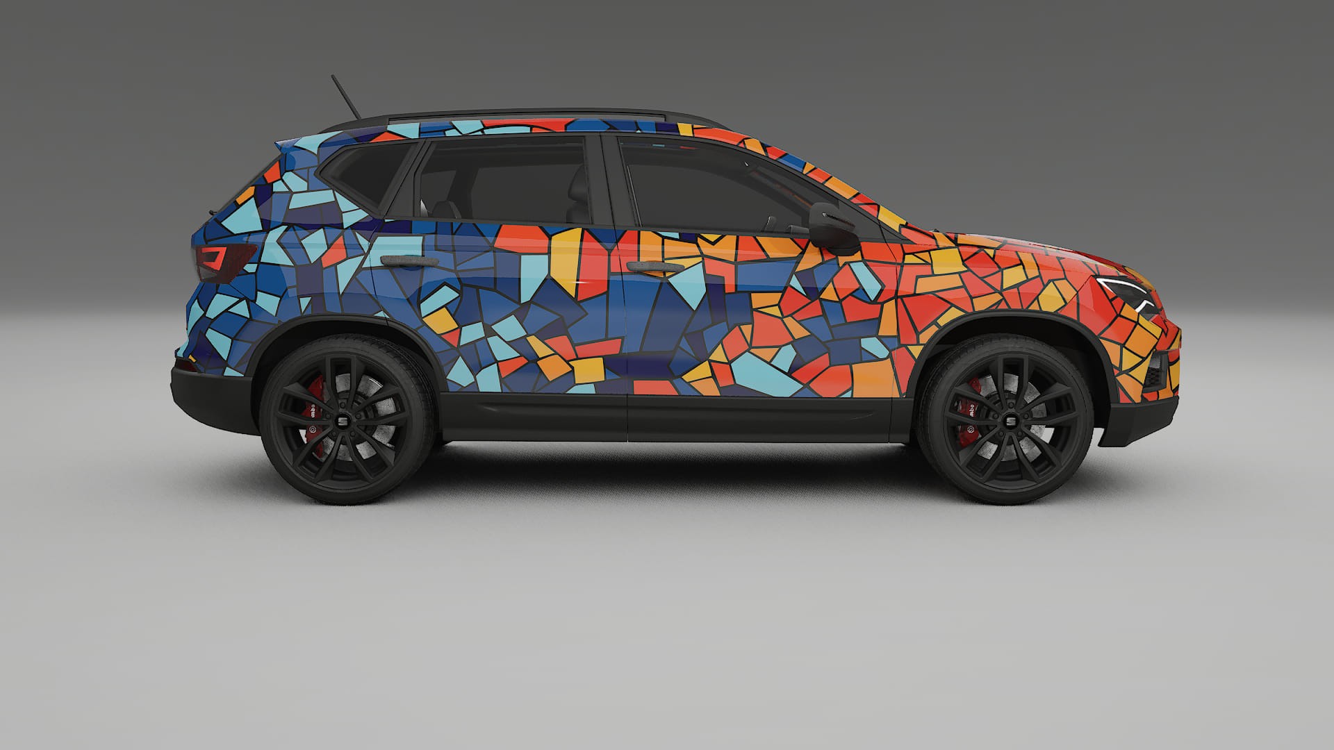 Seat Ateca KH7 BARCELONA – Ontworpen Wrap PPF Kit van Printbaar Polyurethaanfolie