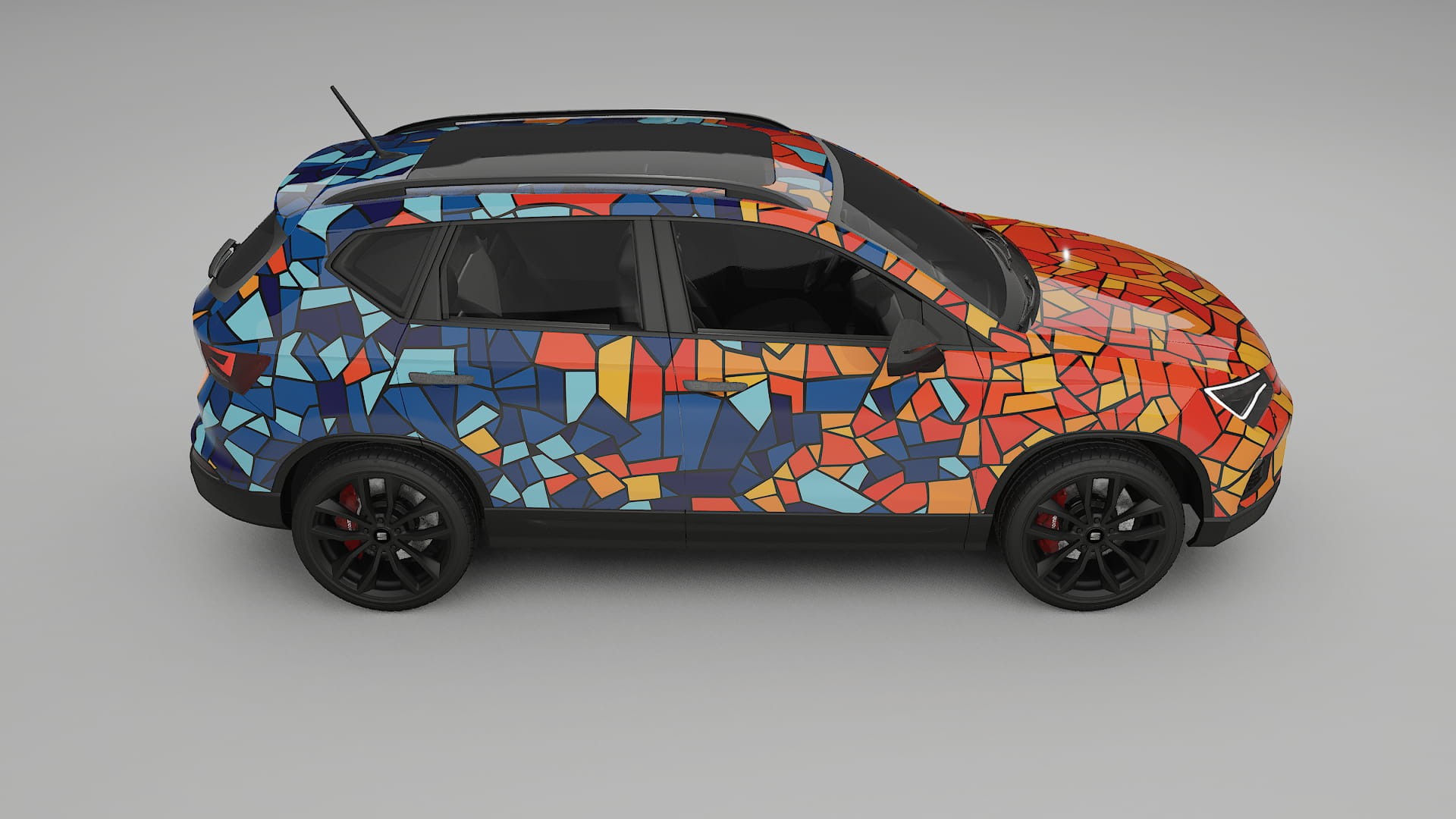 Seat Ateca KH7 BARCELONA – Ontworpen Wrap PPF Kit van Printbaar Polyurethaanfolie