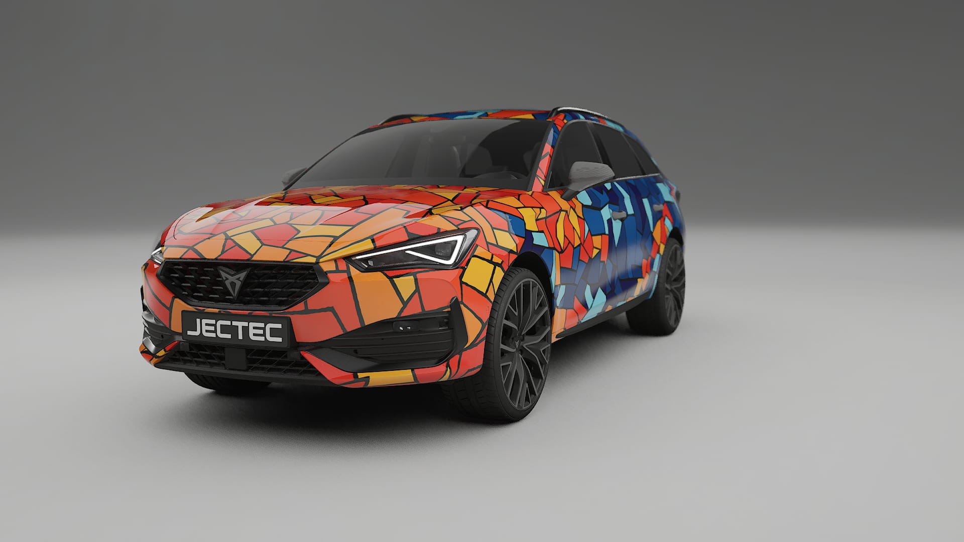 Seat Leon Cupra KL BARCELONA – Ontworpen Wrap PPF Kit van Printbaar Polyurethaanfolie