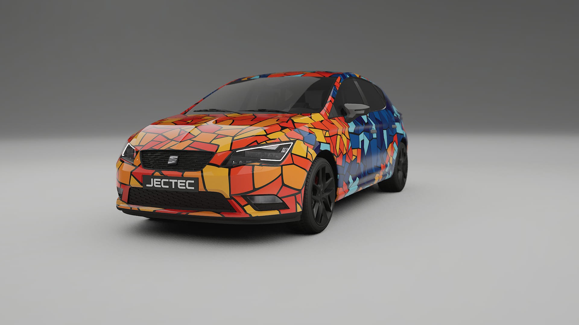 Seat Leon FR 5F BARCELONA – Ontworpen Wrap PPF Kit van Printbaar Polyurethaanfolie