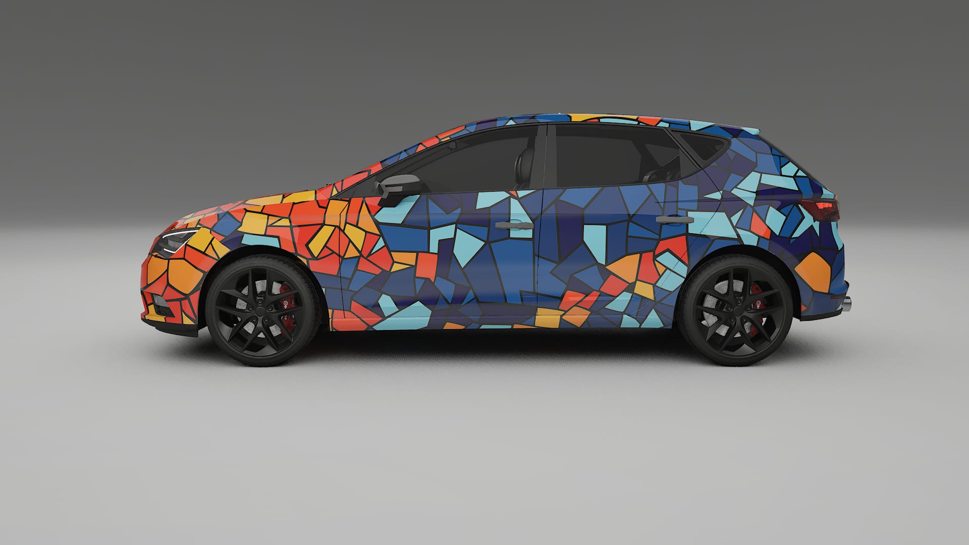 Seat Leon FR 5F BARCELONA – Ontworpen Wrap PPF Kit van Printbaar Polyurethaanfolie