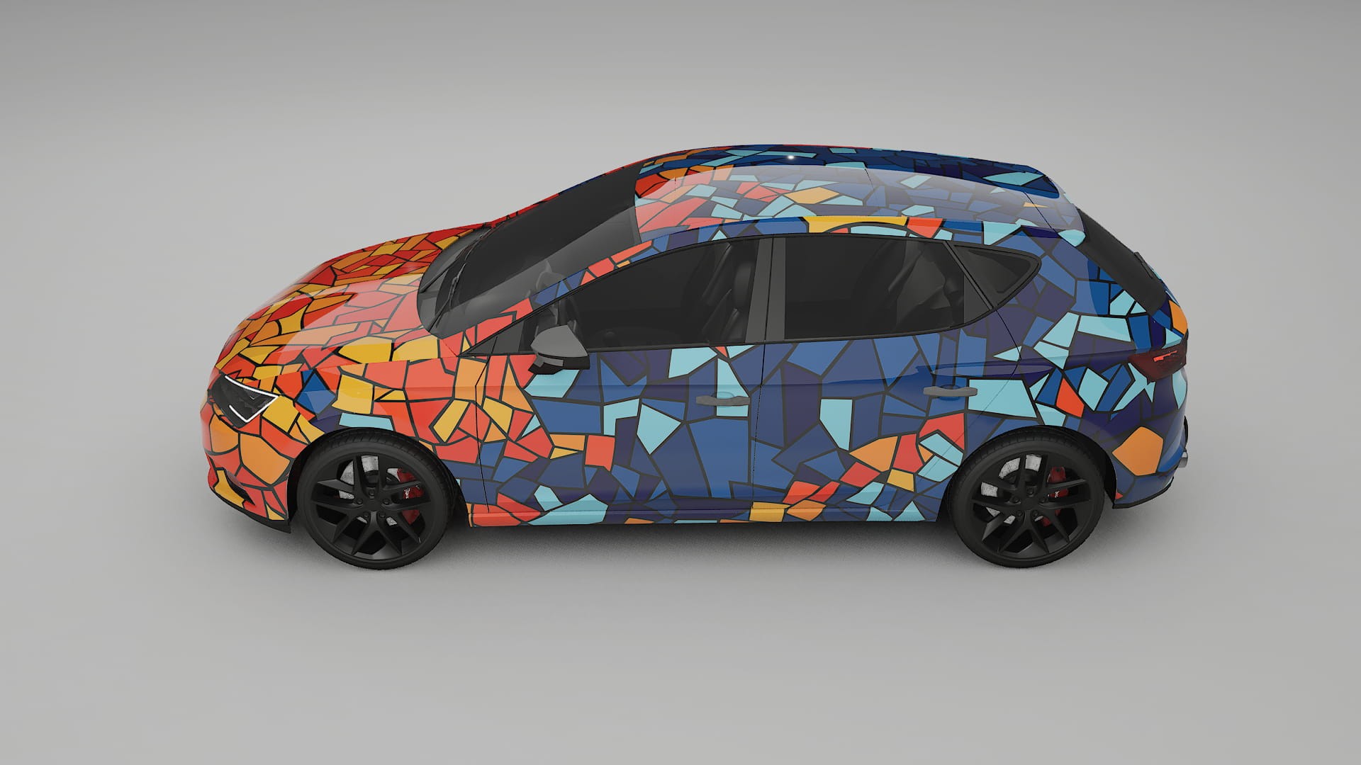 Seat Leon FR 5F BARCELONA – Ontworpen Wrap PPF Kit van Printbaar Polyurethaanfolie