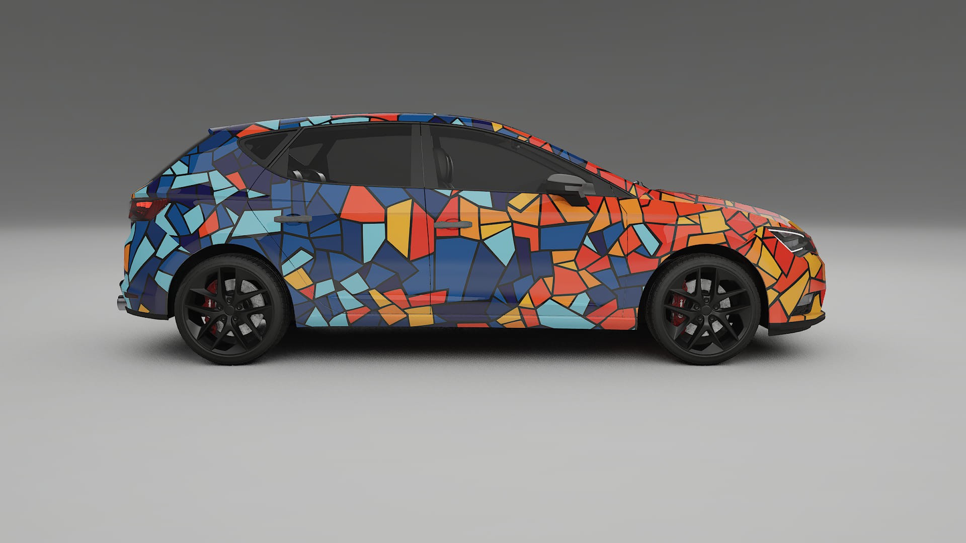 Seat Leon FR 5F BARCELONA – Ontworpen Wrap PPF Kit van Printbaar Polyurethaanfolie
