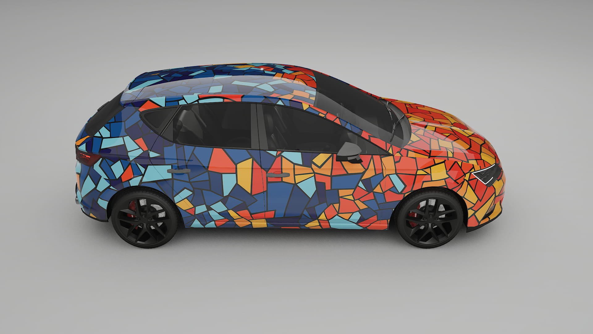 Seat Leon FR 5F BARCELONA – Ontworpen Wrap PPF Kit van Printbaar Polyurethaanfolie