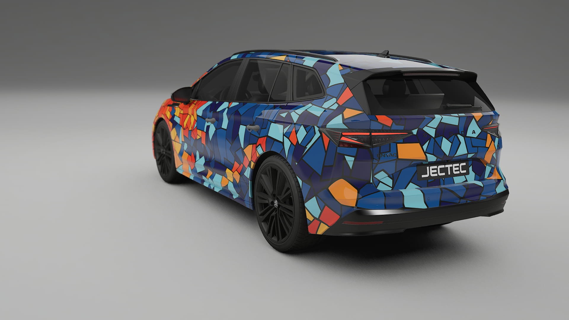 Škoda Enyaq MEB BARCELONA – Ontworpen Wrap PPF Kit van Printbaar Polyurethaanfolie
