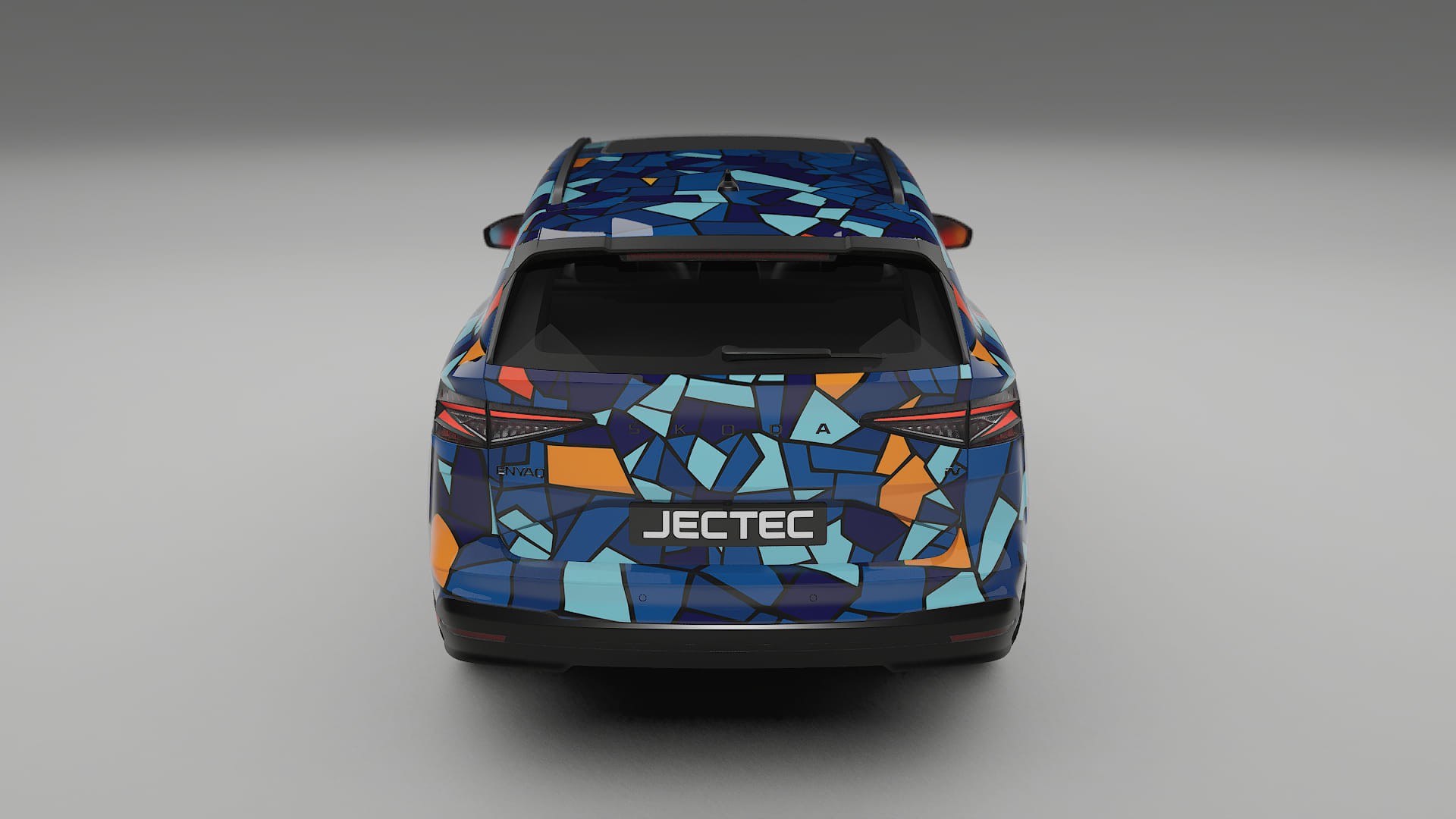 Škoda Enyaq MEB BARCELONA – Ontworpen Wrap PPF Kit van Printbaar Polyurethaanfolie