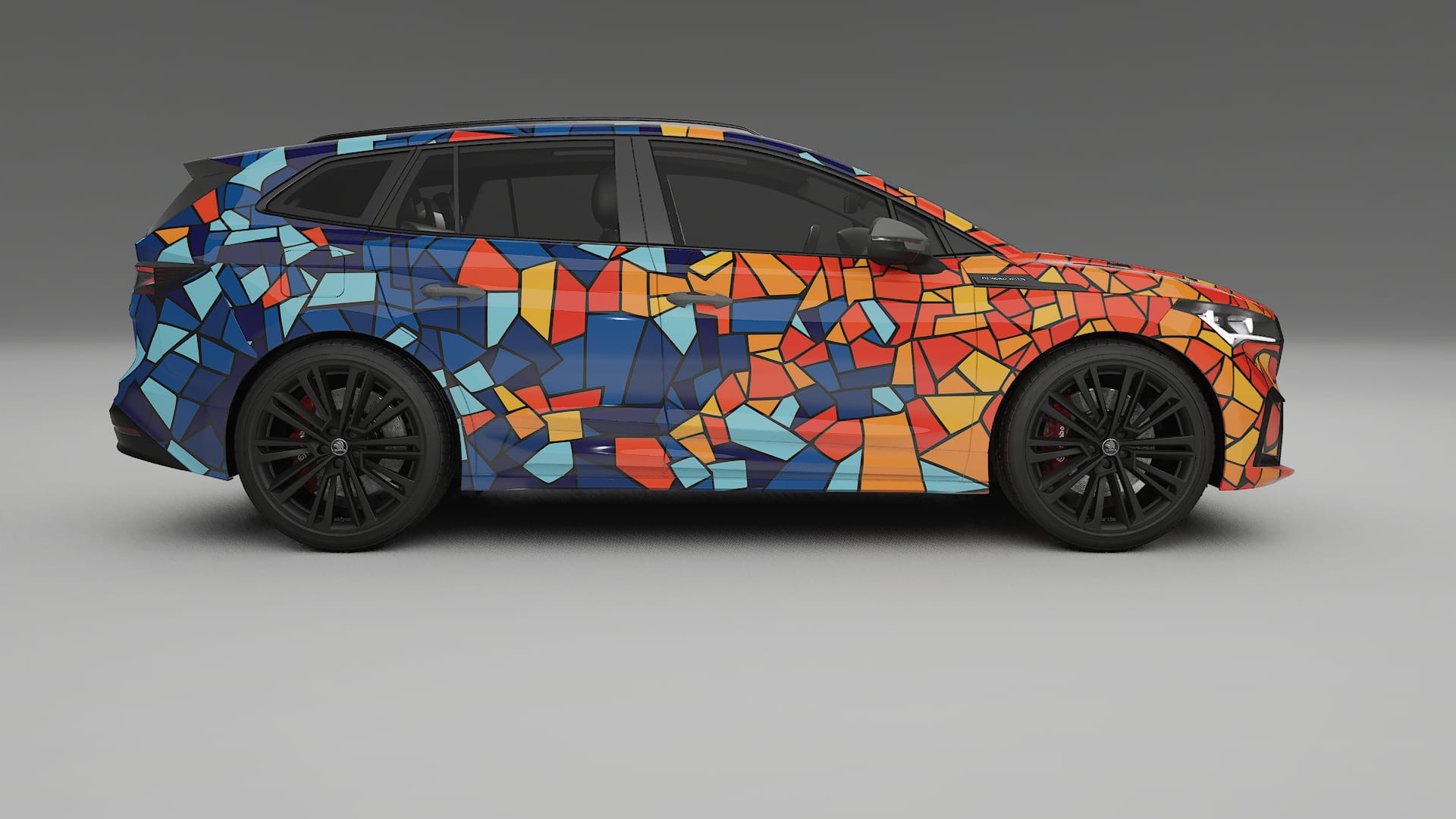 Škoda Enyaq MEB BARCELONA – Ontworpen Wrap PPF Kit van Printbaar Polyurethaanfolie