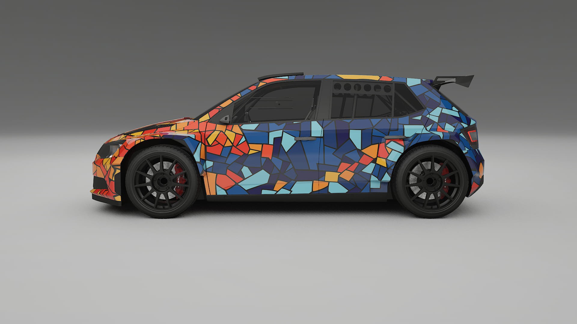 Škoda Fabia R5 6V BARCELONA – Ontworpen Wrap PPF Kit van Printbaar Polyurethaanfolie