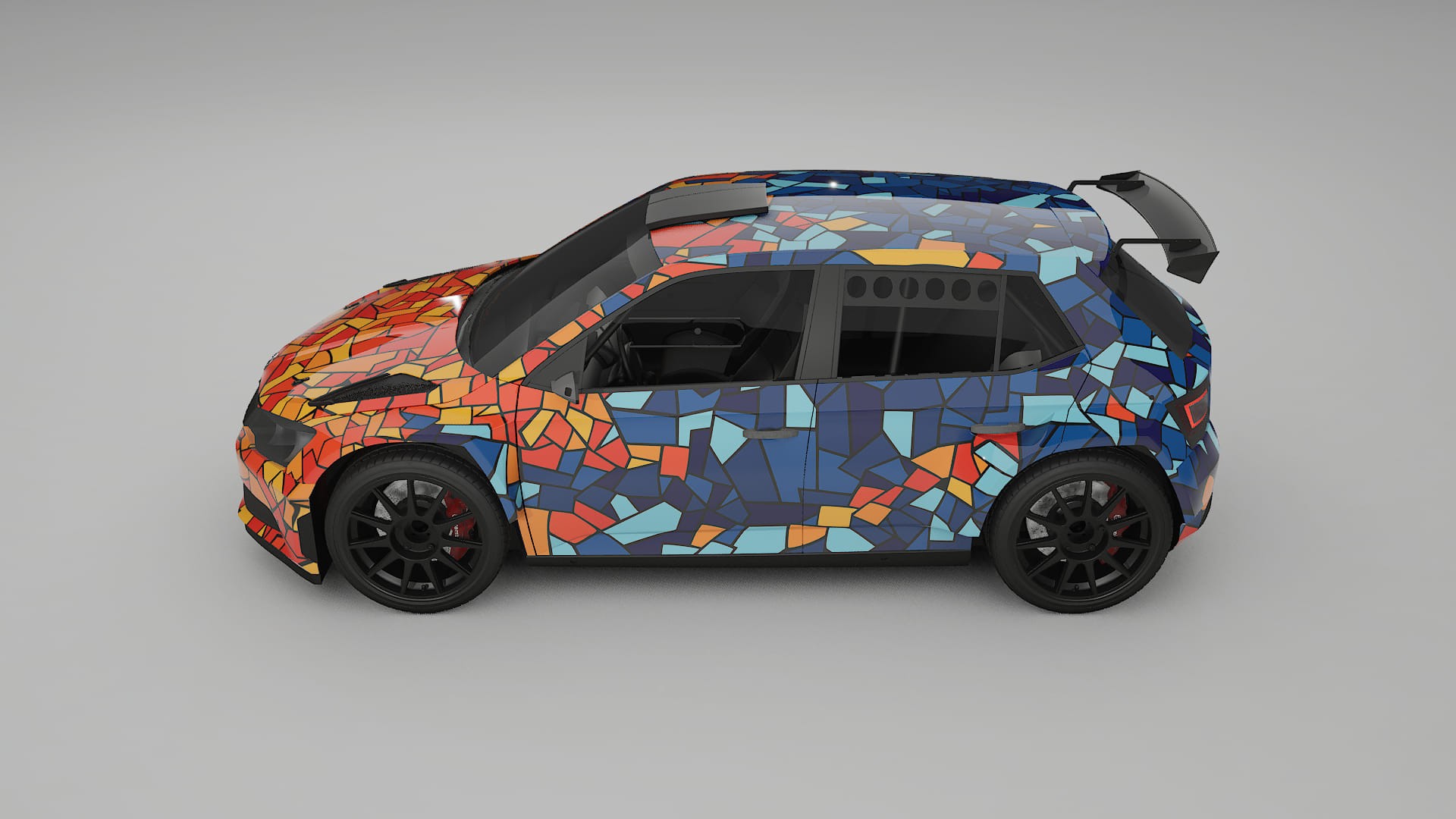 Škoda Fabia R5 6V BARCELONA – Ontworpen Wrap PPF Kit van Printbaar Polyurethaanfolie