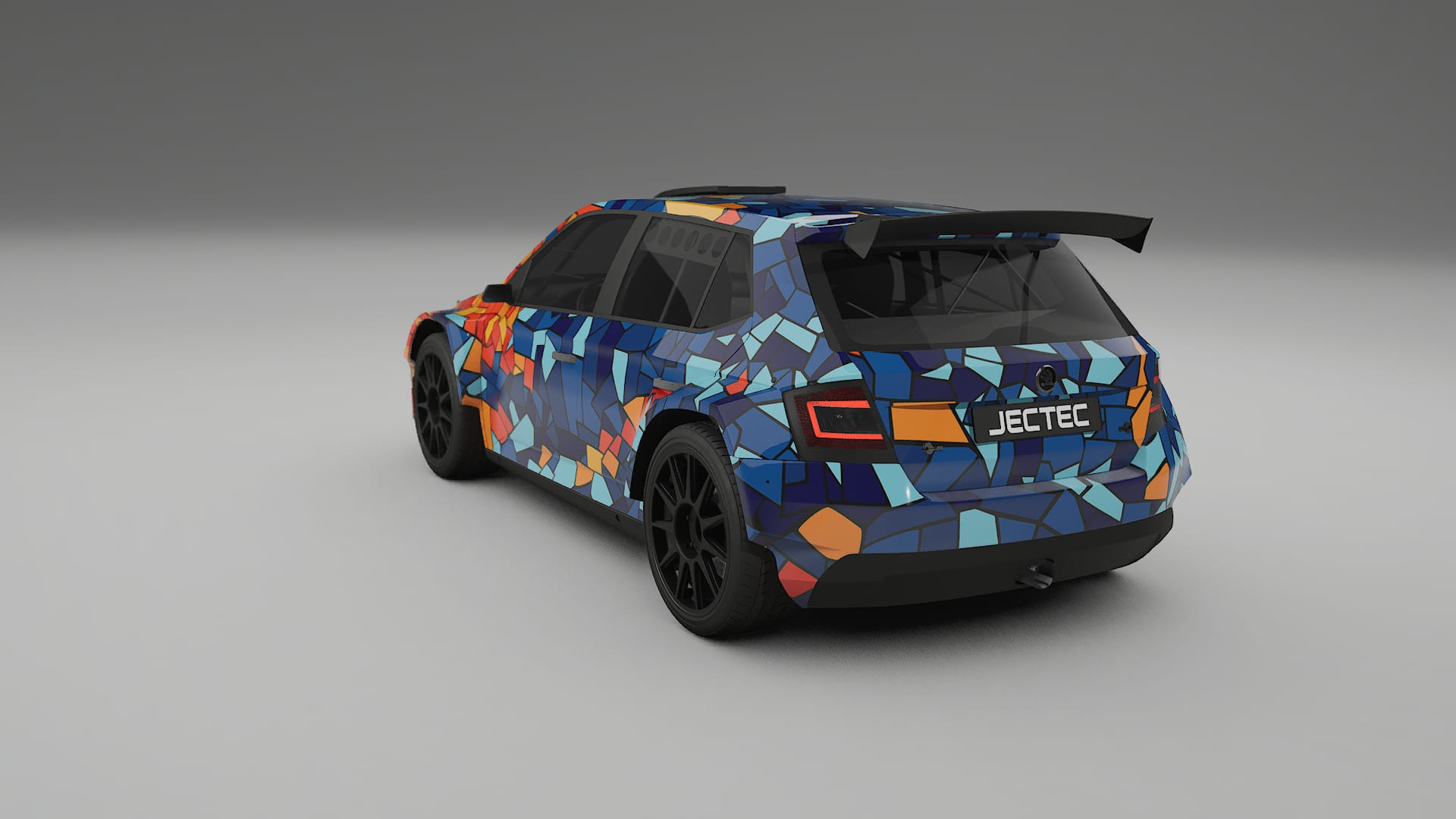 Škoda Fabia R5 6V BARCELONA – Ontworpen Wrap PPF Kit van Printbaar Polyurethaanfolie