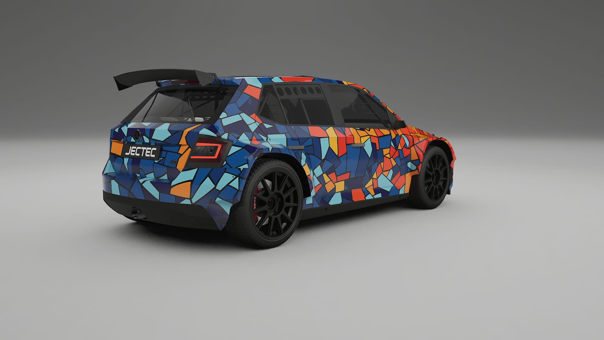 Škoda Fabia R5 6V BARCELONA – Ontworpen Wrap PPF Kit van Printbaar Polyurethaanfolie