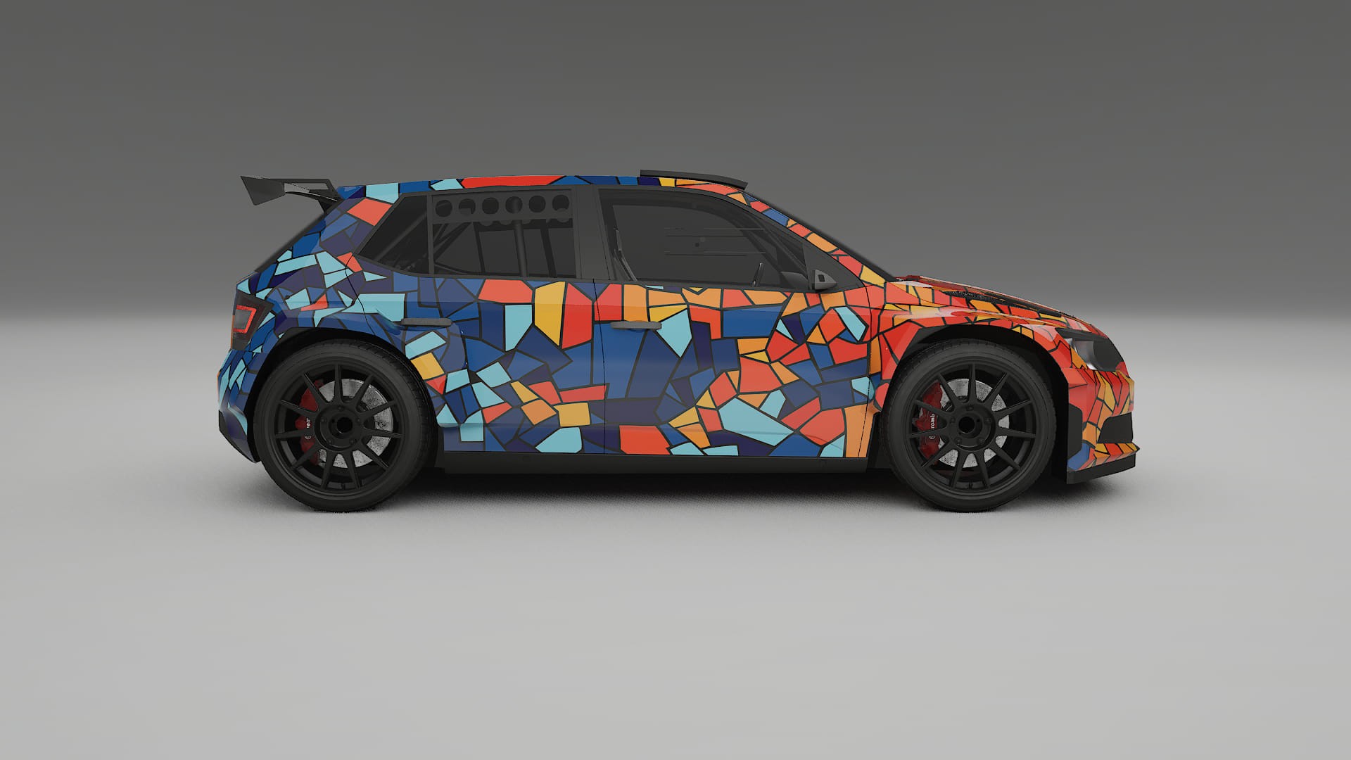 Škoda Fabia R5 6V BARCELONA – Ontworpen Wrap PPF Kit van Printbaar Polyurethaanfolie