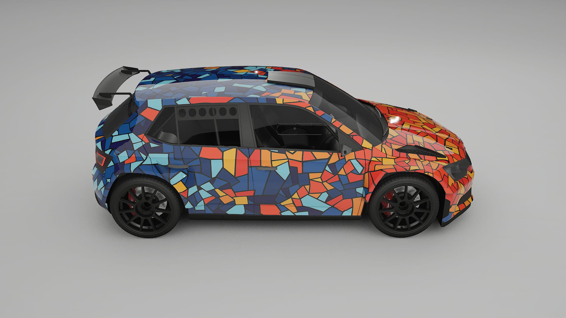 Škoda Fabia R5 6V BARCELONA – Ontworpen Wrap PPF Kit van Printbaar Polyurethaanfolie