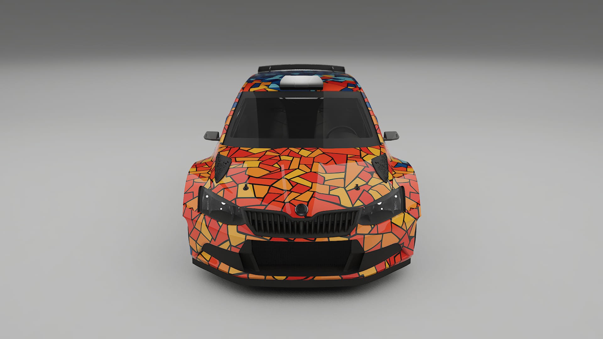 Škoda Fabia R5 6V BARCELONA – Ontworpen Wrap PPF Kit van Printbaar Polyurethaanfolie