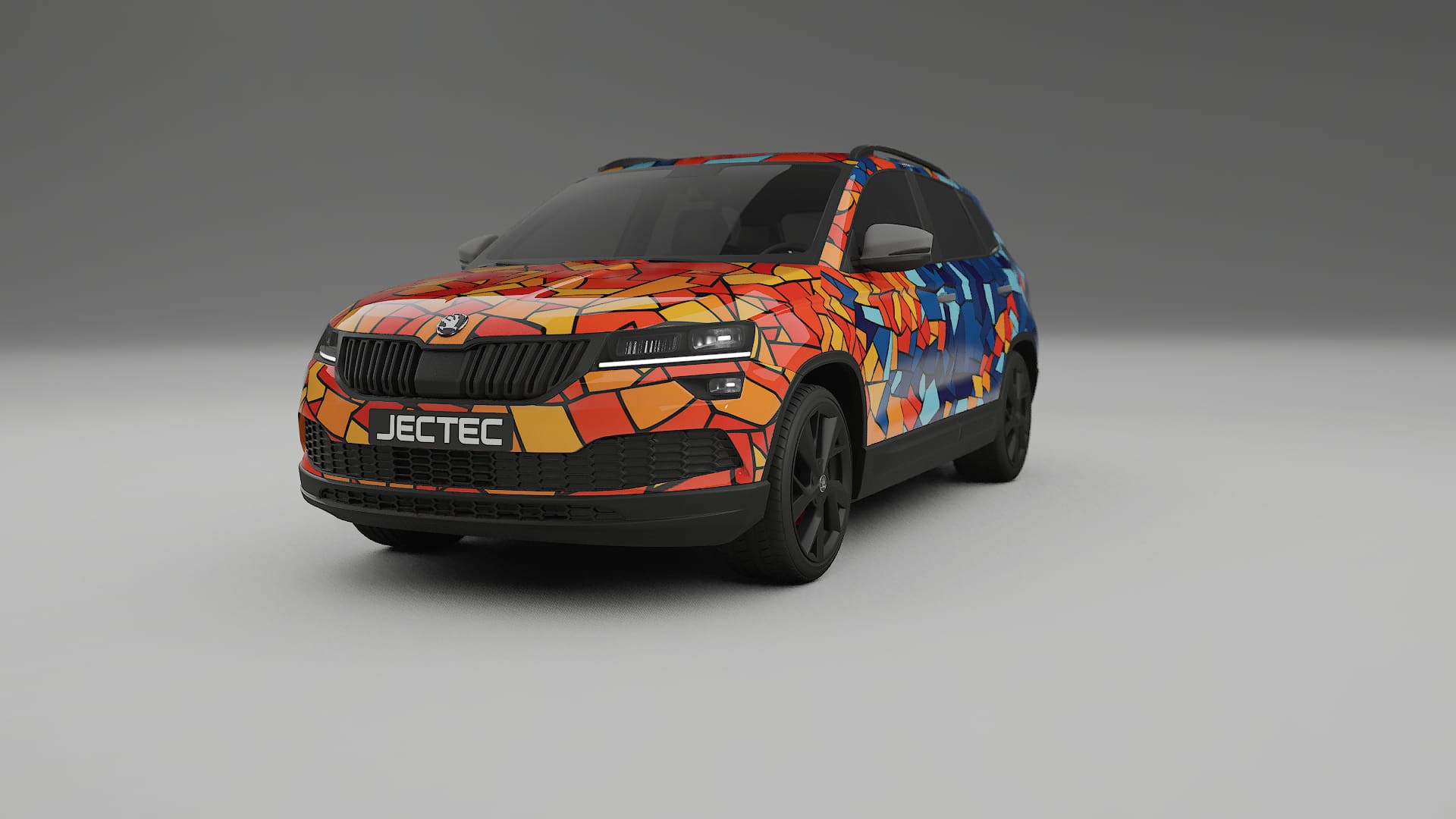 Škoda Karoq NU7 BARCELONA – Ontworpen Wrap PPF Kit van Printbaar Polyurethaanfolie