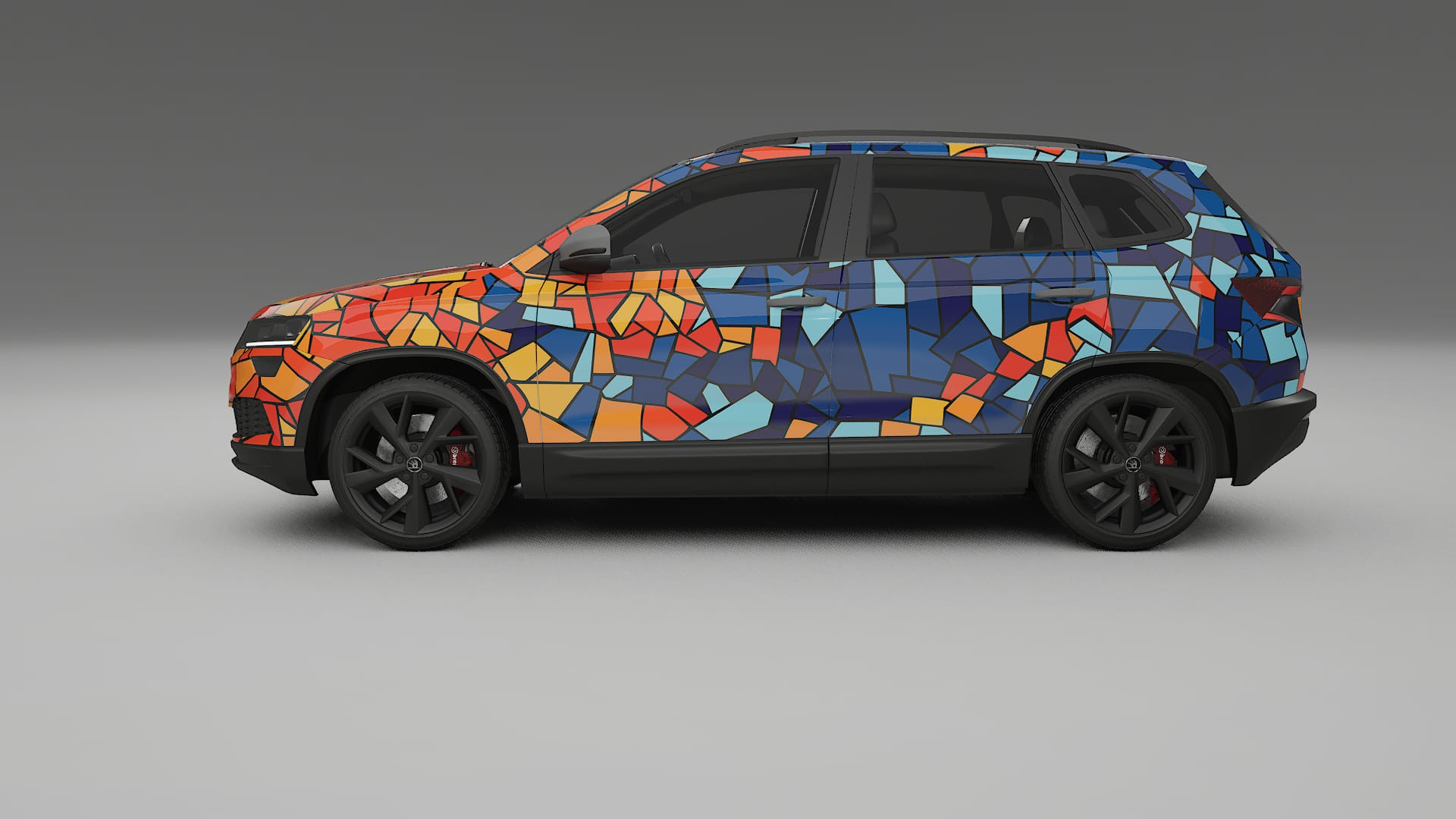 Škoda Karoq NU7 BARCELONA – Ontworpen Wrap PPF Kit van Printbaar Polyurethaanfolie