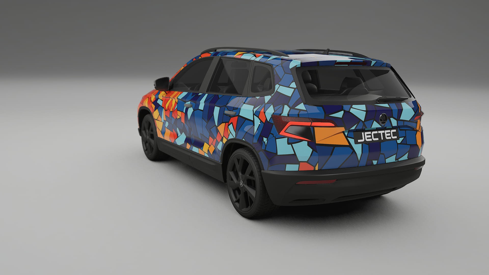 Škoda Karoq NU7 BARCELONA – Ontworpen Wrap PPF Kit van Printbaar Polyurethaanfolie