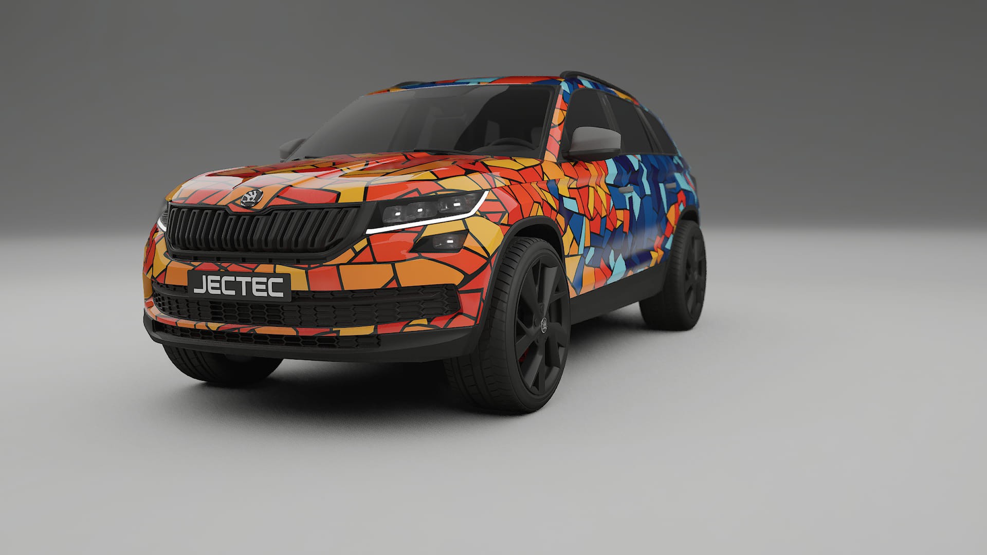 Škoda Kodiaq NS7 BARCELONA – Ontworpen Wrap PPF Kit van Printbaar Polyurethaanfolie