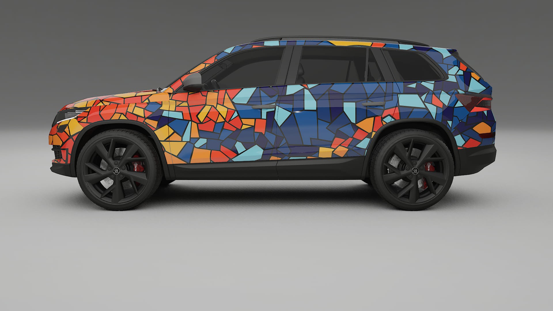 Škoda Kodiaq NS7 BARCELONA – Ontworpen Wrap PPF Kit van Printbaar Polyurethaanfolie