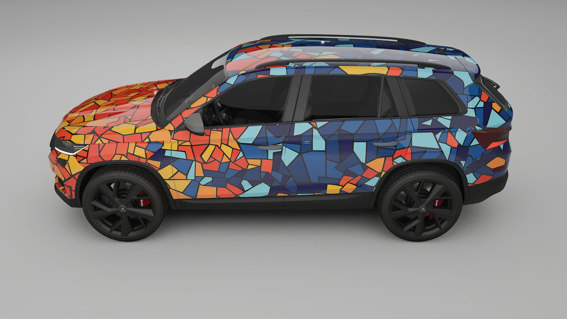 Škoda Kodiaq NS7 BARCELONA – Ontworpen Wrap PPF Kit van Printbaar Polyurethaanfolie