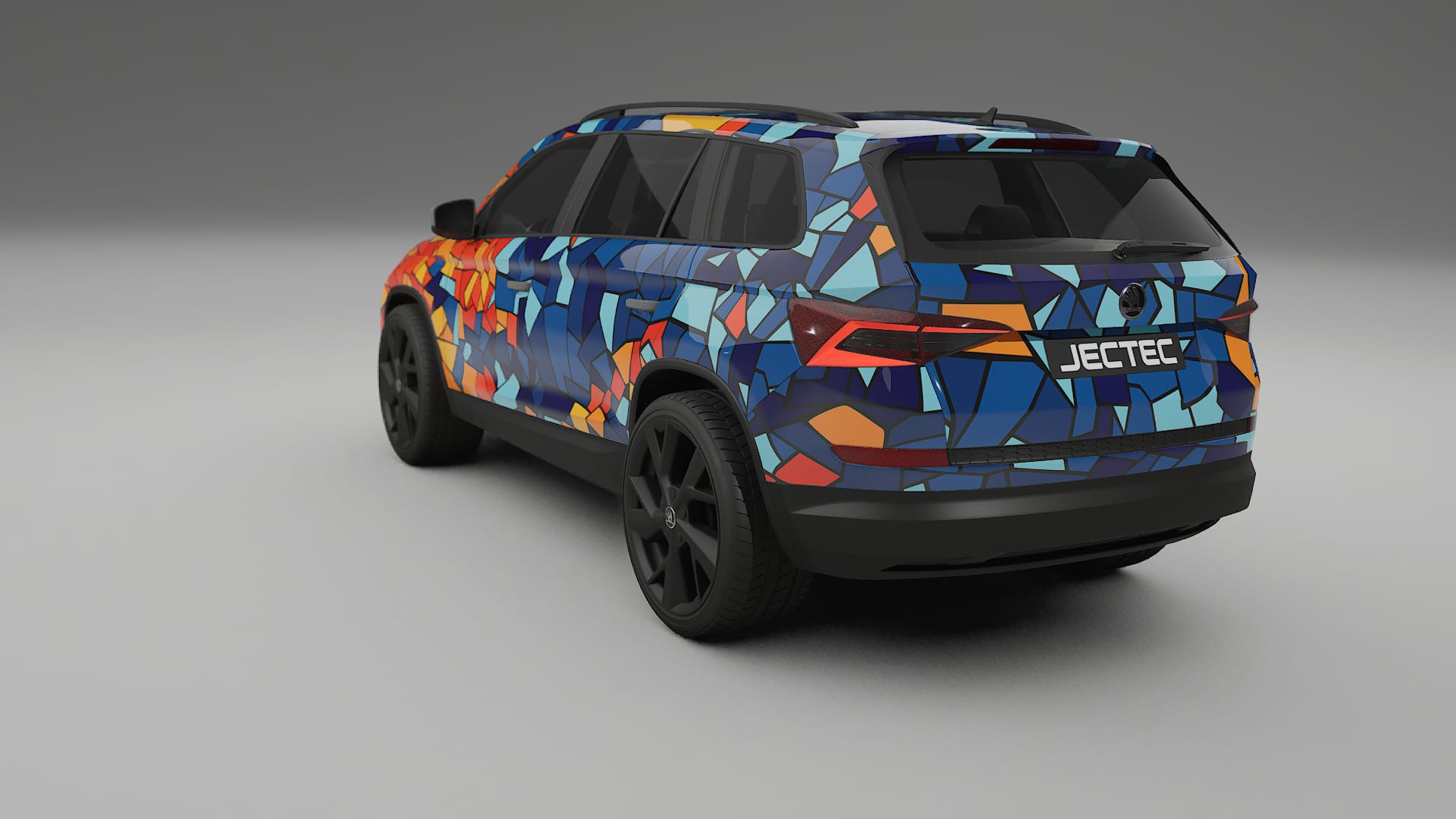 Škoda Kodiaq NS7 BARCELONA – Ontworpen Wrap PPF Kit van Printbaar Polyurethaanfolie