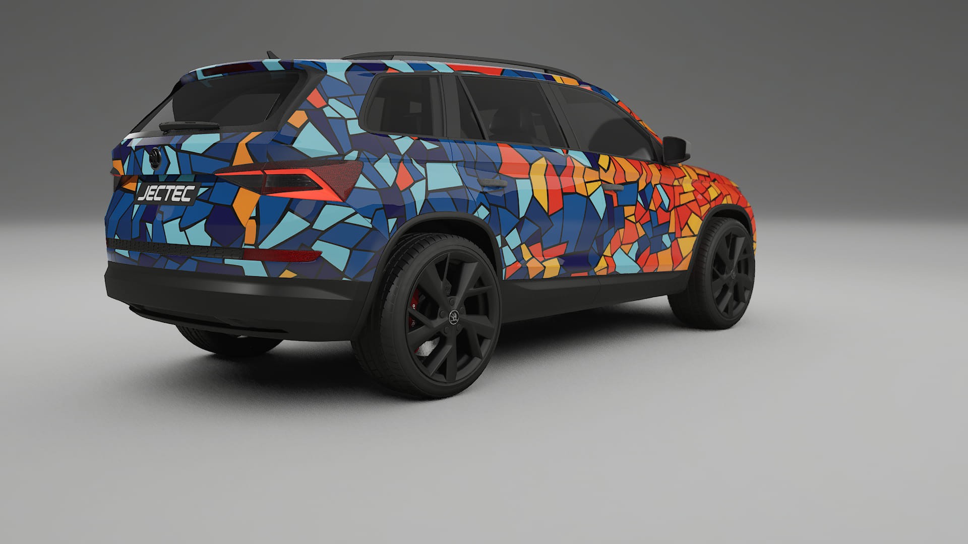 Škoda Kodiaq NS7 BARCELONA – Ontworpen Wrap PPF Kit van Printbaar Polyurethaanfolie