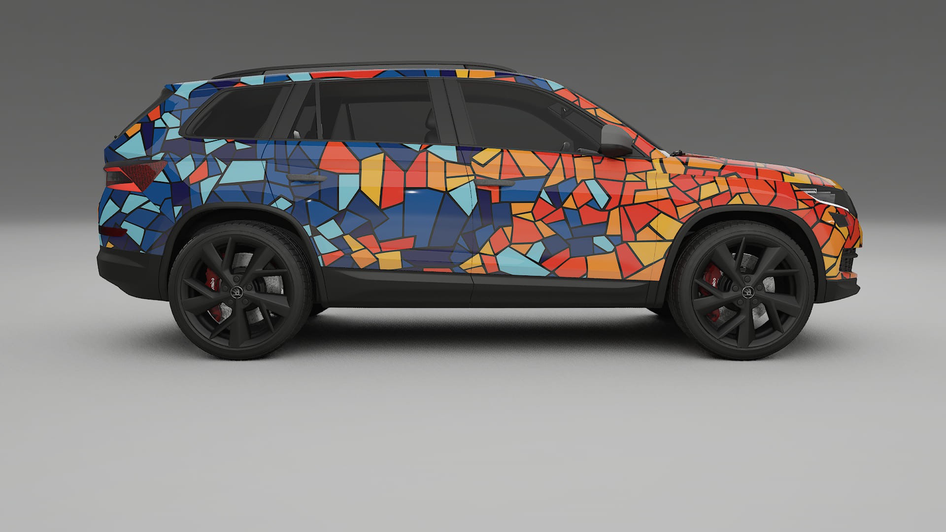 Škoda Kodiaq NS7 BARCELONA – Ontworpen Wrap PPF Kit van Printbaar Polyurethaanfolie
