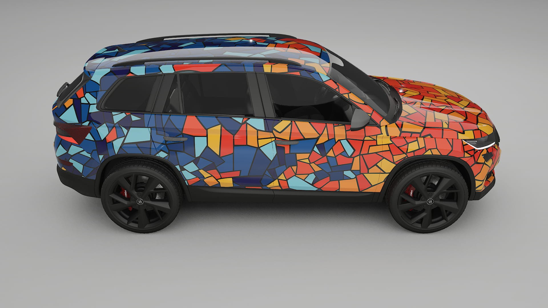 Škoda Kodiaq NS7 BARCELONA – Ontworpen Wrap PPF Kit van Printbaar Polyurethaanfolie