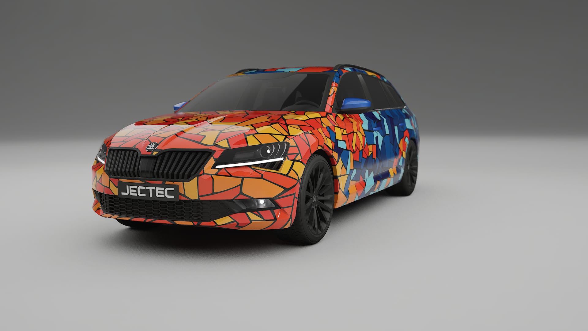 Škoda Superb B8 BARCELONA – Ontworpen Wrap PPF Kit van Printbaar Polyurethaanfolie