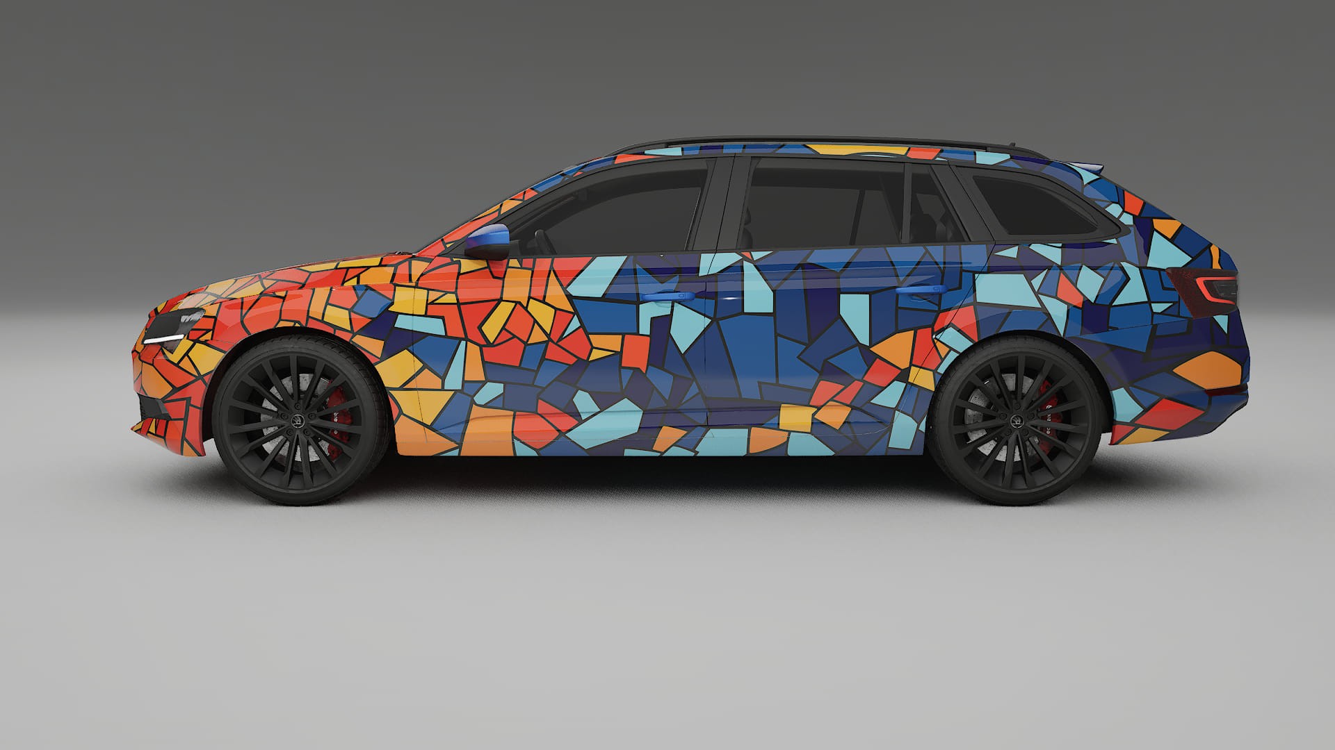 Škoda Superb B8 BARCELONA – Ontworpen Wrap PPF Kit van Printbaar Polyurethaanfolie