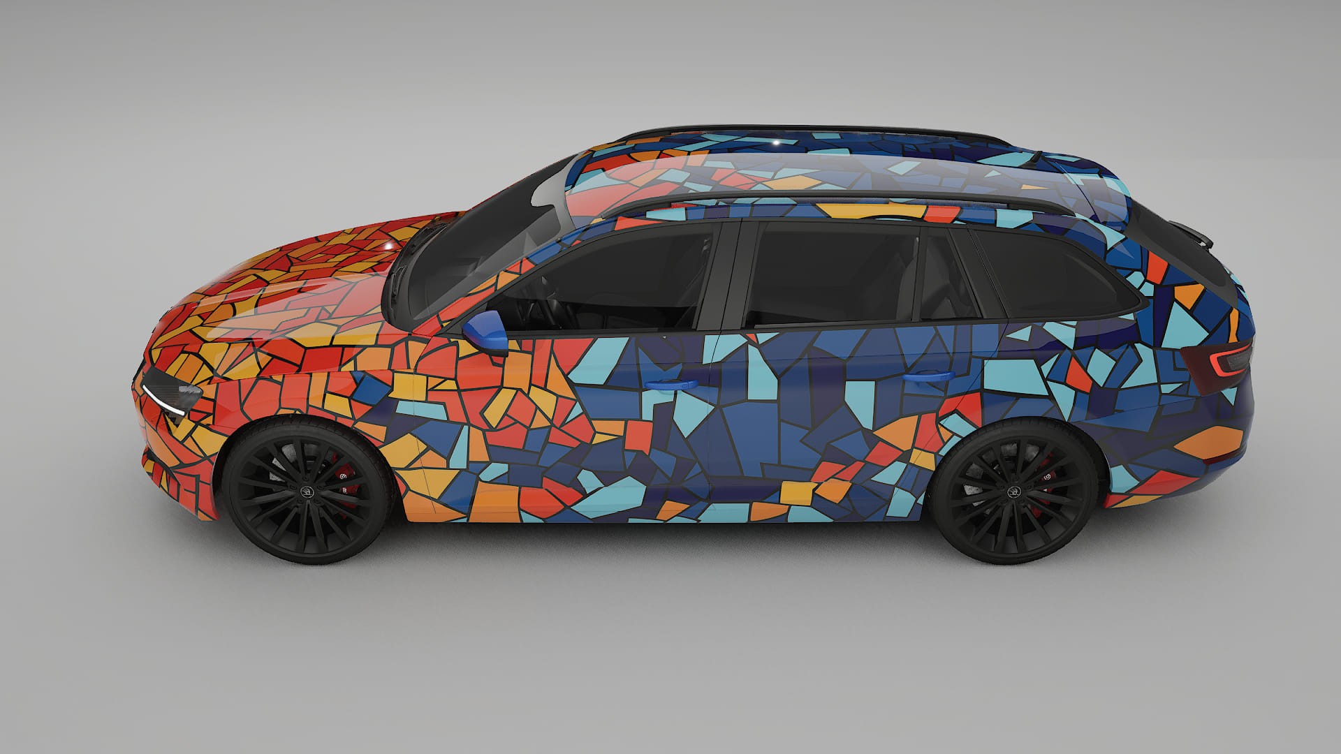 Škoda Superb B8 BARCELONA – Ontworpen Wrap PPF Kit van Printbaar Polyurethaanfolie