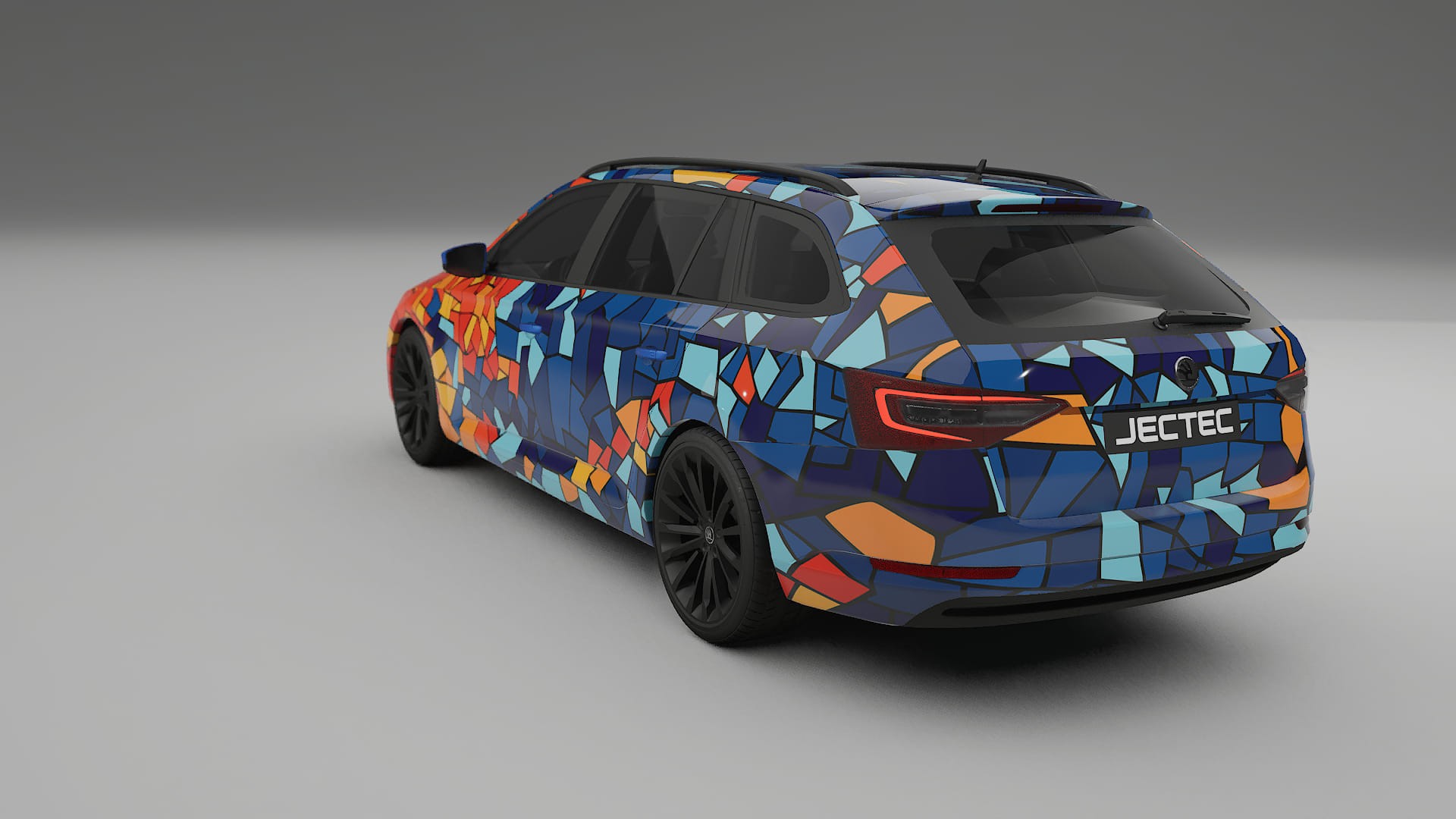 Škoda Superb B8 BARCELONA – Ontworpen Wrap PPF Kit van Printbaar Polyurethaanfolie