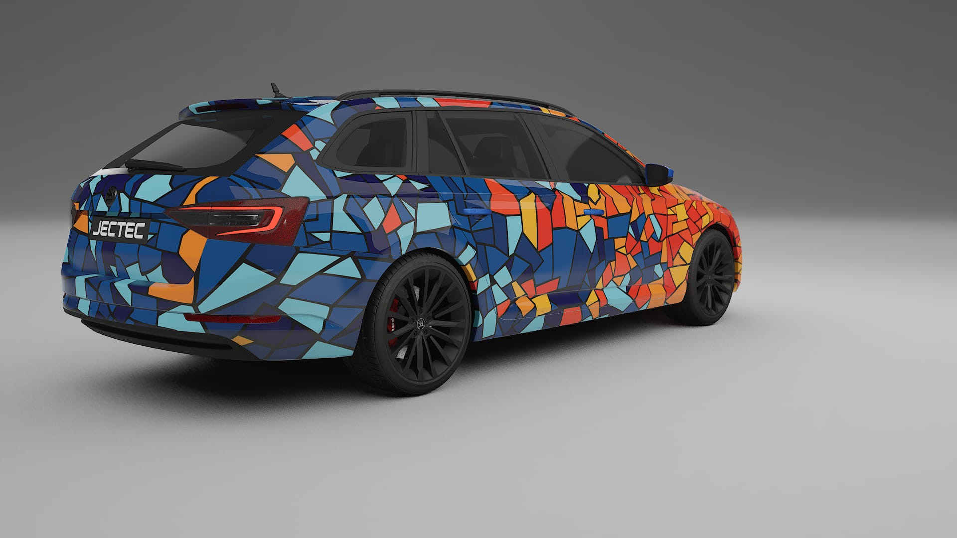 Škoda Superb B8 BARCELONA – Ontworpen Wrap PPF Kit van Printbaar Polyurethaanfolie