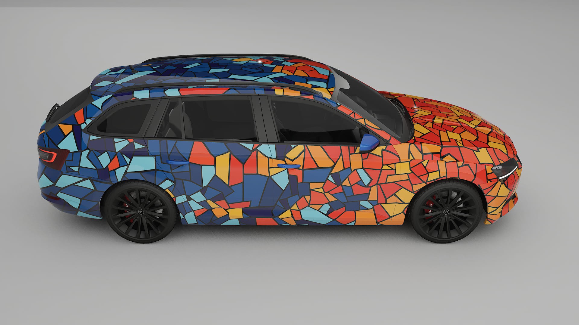 Škoda Superb B8 BARCELONA – Ontworpen Wrap PPF Kit van Printbaar Polyurethaanfolie