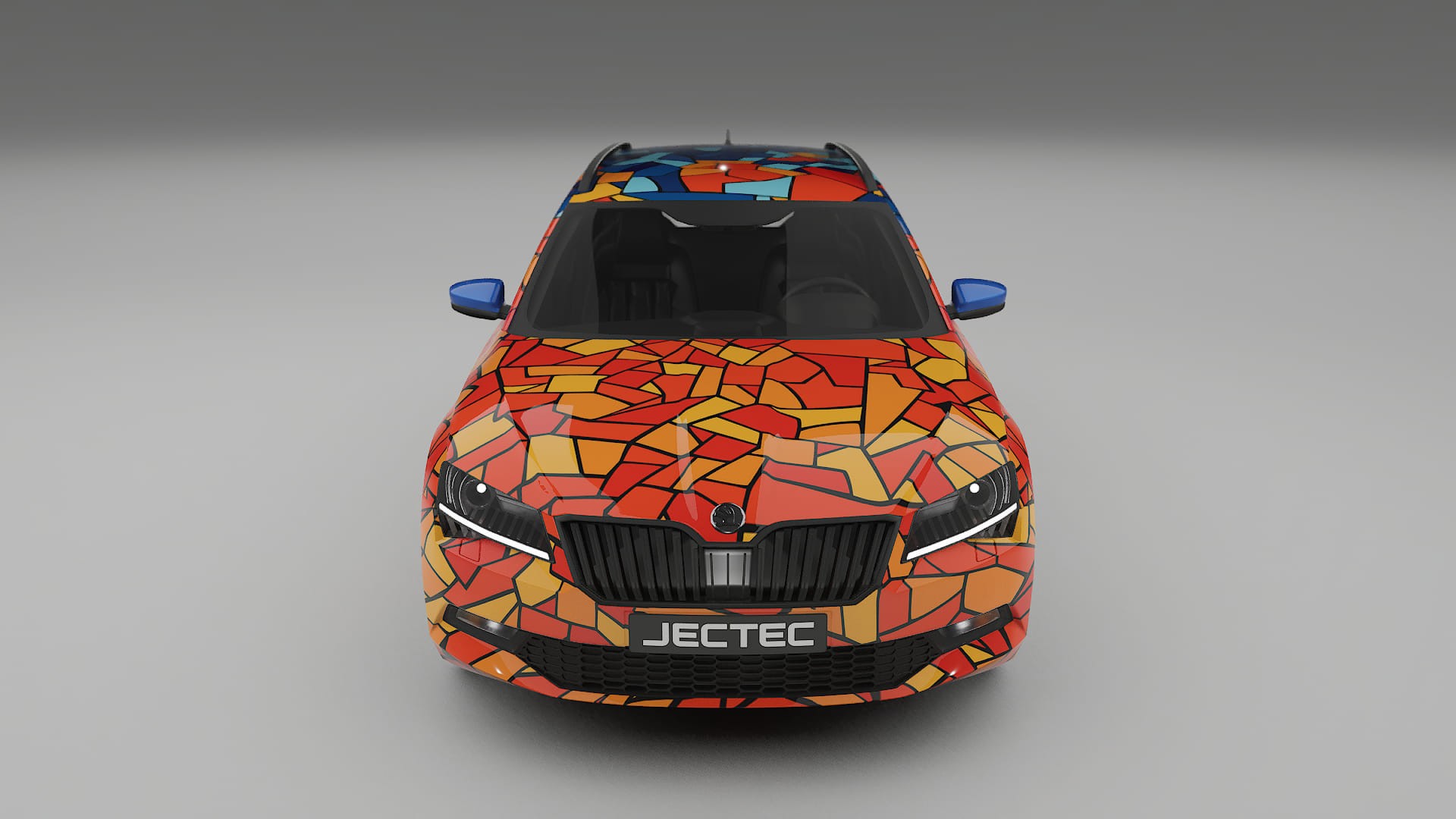Škoda Superb B8 BARCELONA – Ontworpen Wrap PPF Kit van Printbaar Polyurethaanfolie