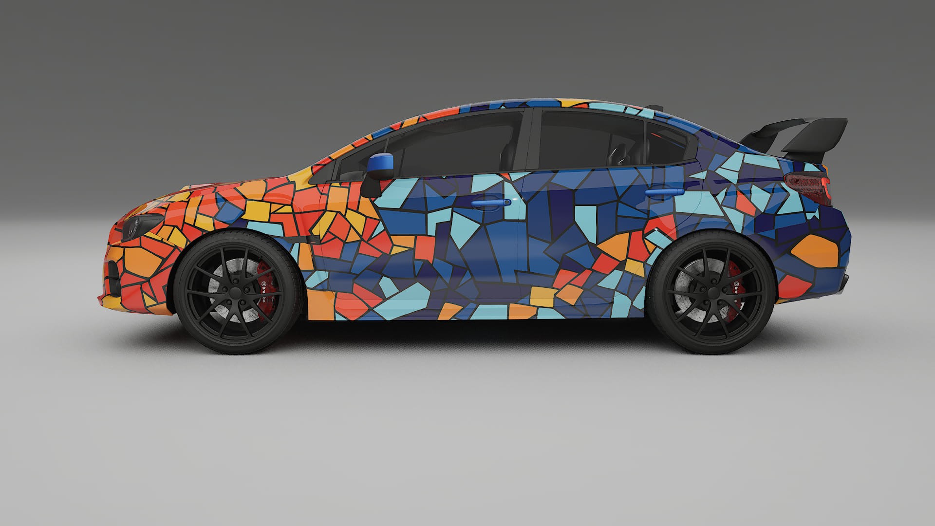 Subaru Impreza WRX Sti VA prefacelift pre-LCI BARCELONA – Ontworpen Wrap PPF Kit van Printbaar Polyurethaanfolie
